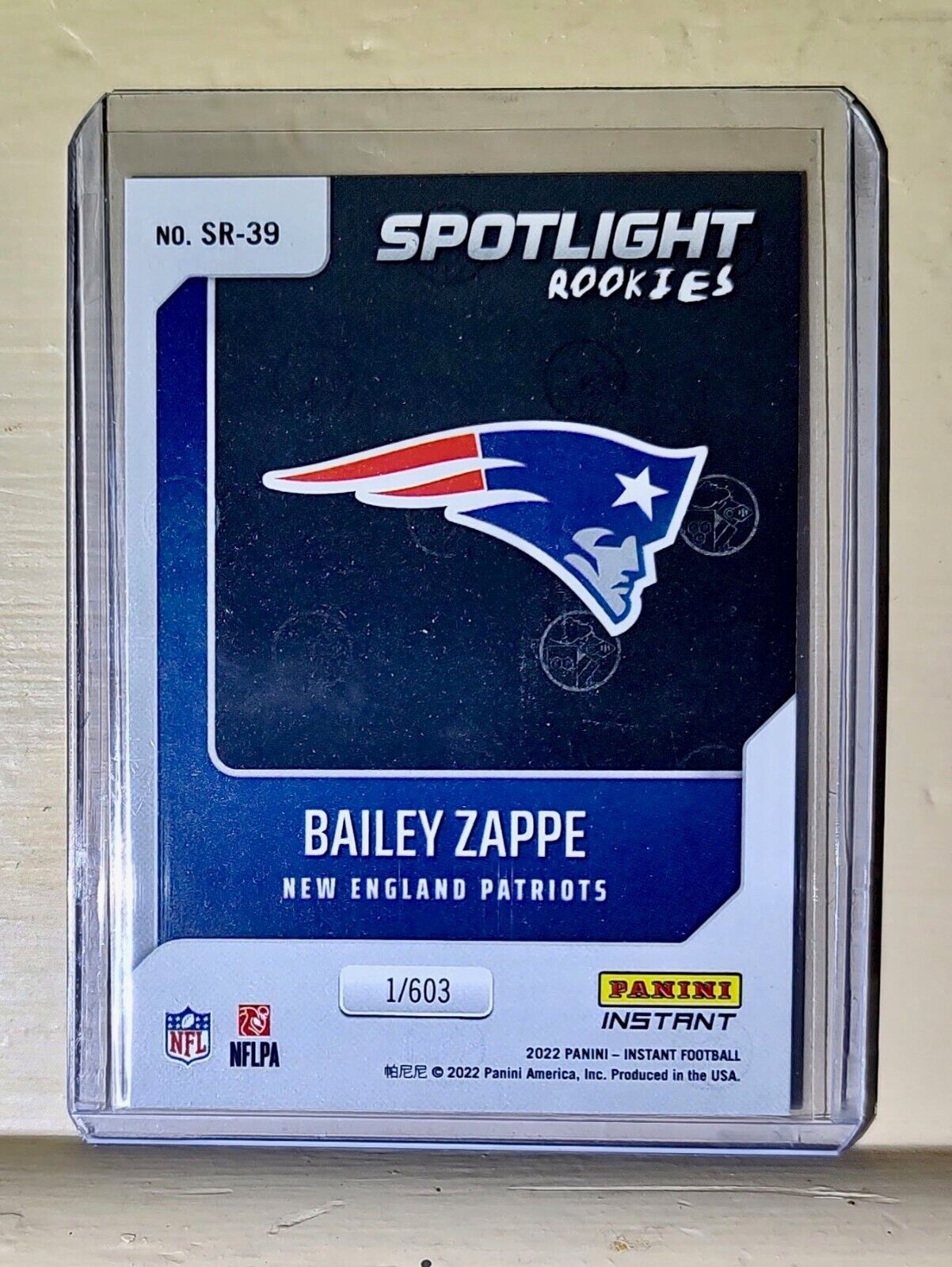 Bailey Zappe 2022 NFL Panini #39 Spotlight Rookie Football Card 1/603