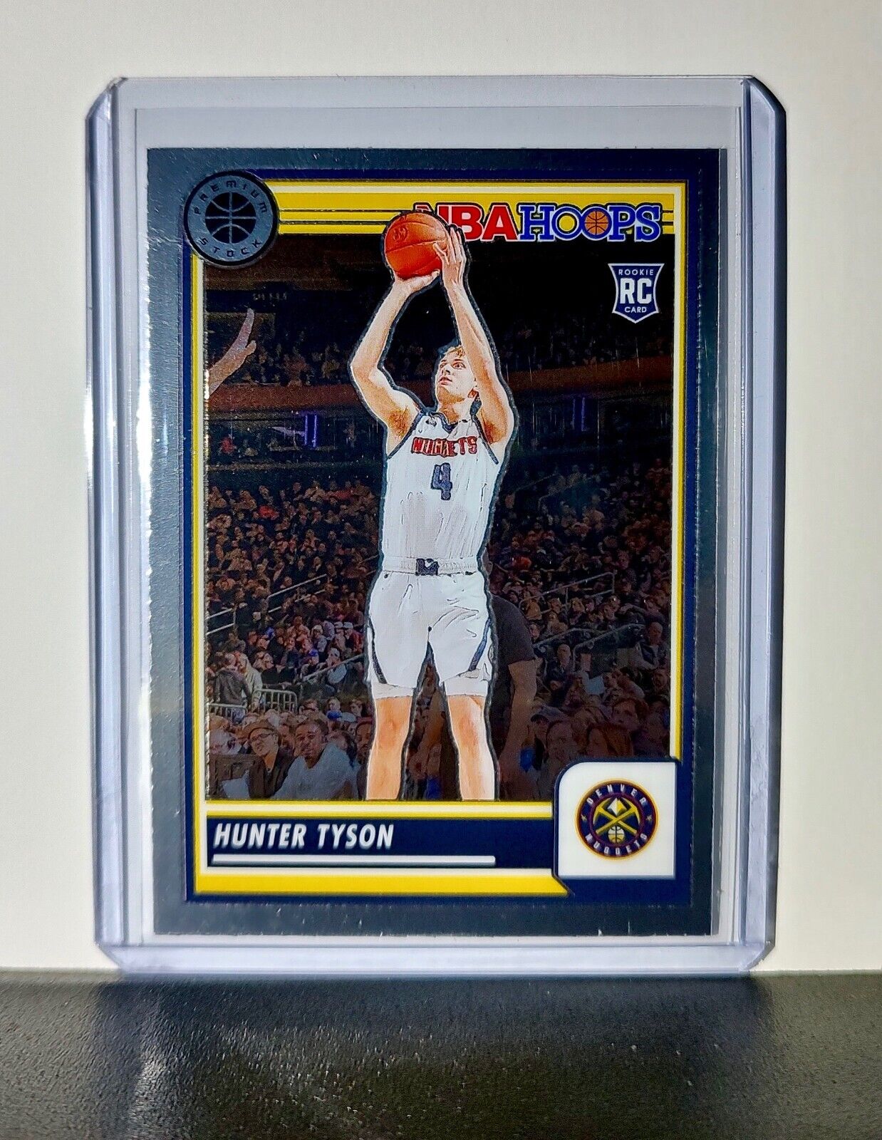 Hunter Tyson 2023-24 Panini Premium Stock NBA Hoops #29 Rookie Card Nuggets