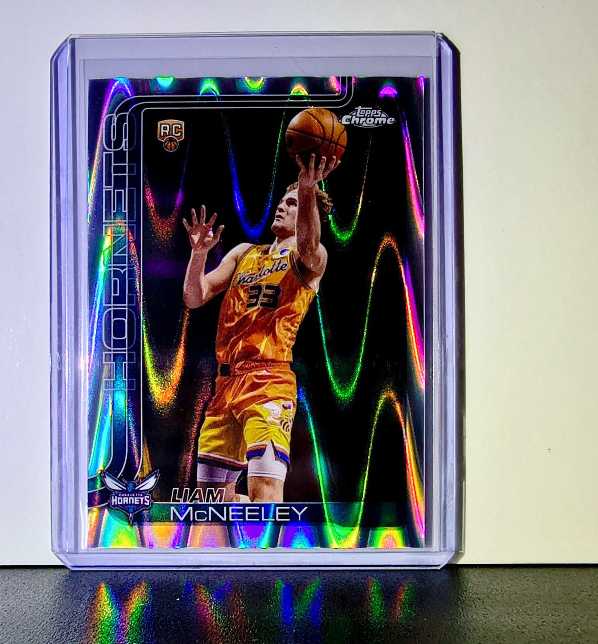 Liam McNeeley Rookie 2025-26 NBA Topps Chrome Update RayWave Refractor #179 Card