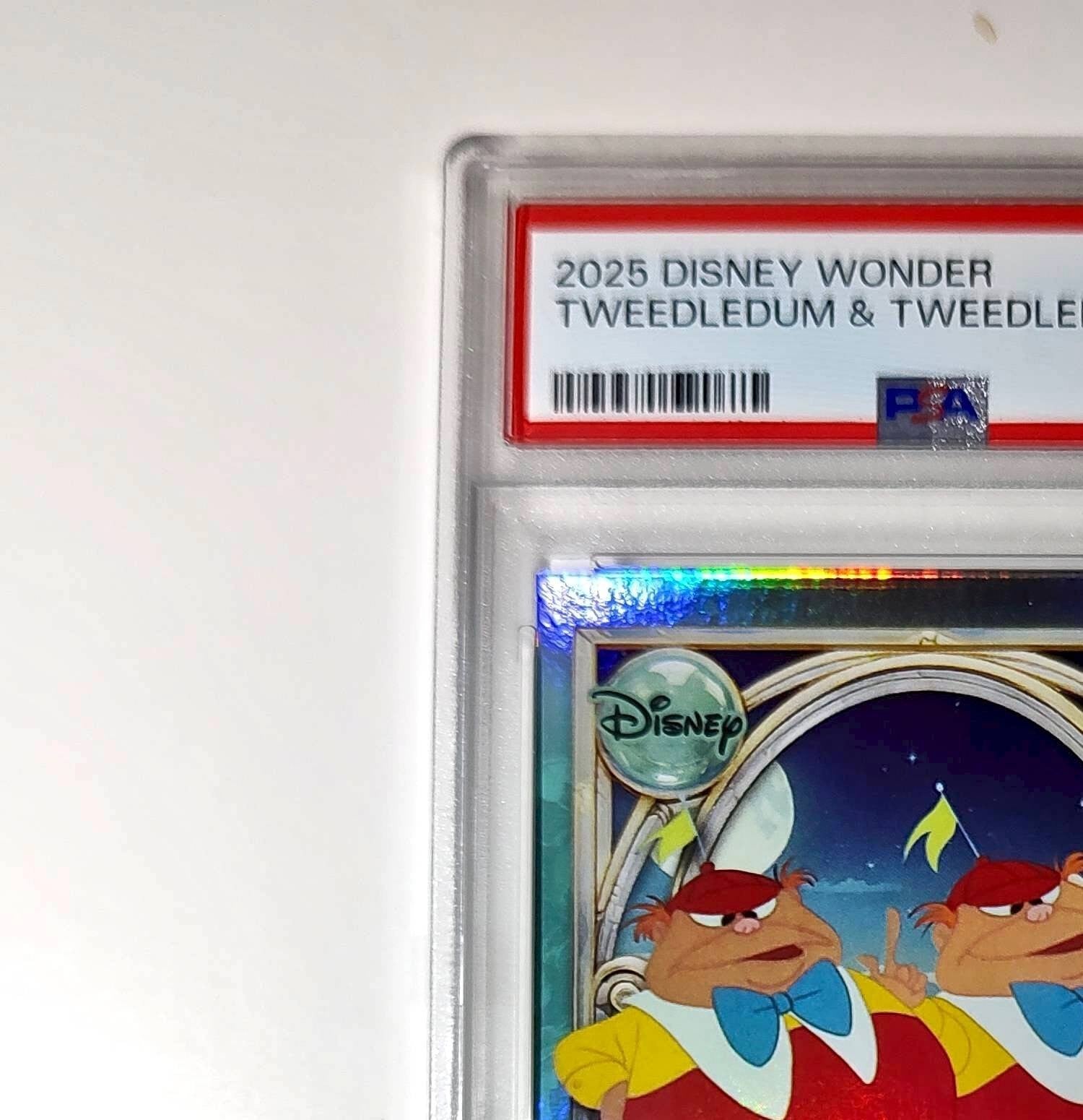 Tweedledum and Tweedledee 2025 Topps Disney #116 Diamond Card PSA 7