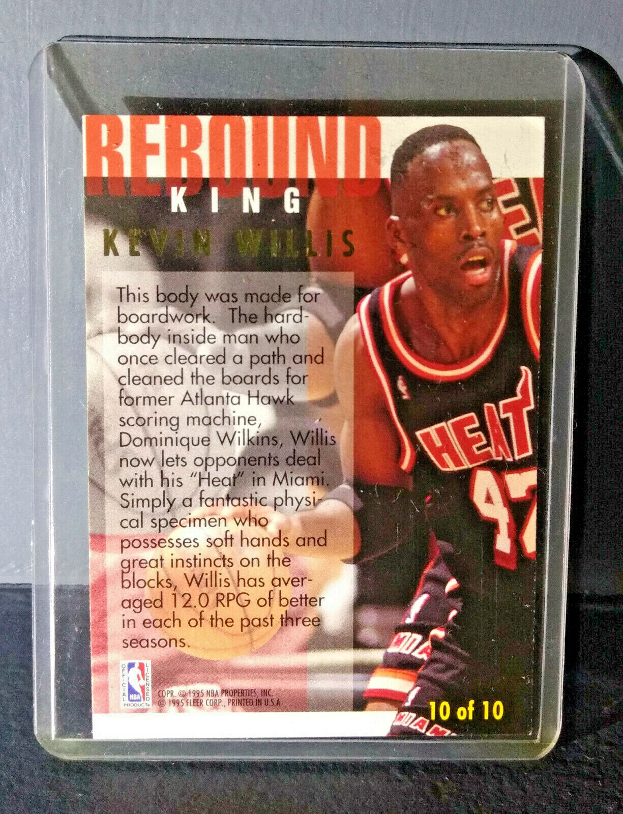 1994-95 Kevin Willis Fleer Ultra Rebound King #10 Basketball Card