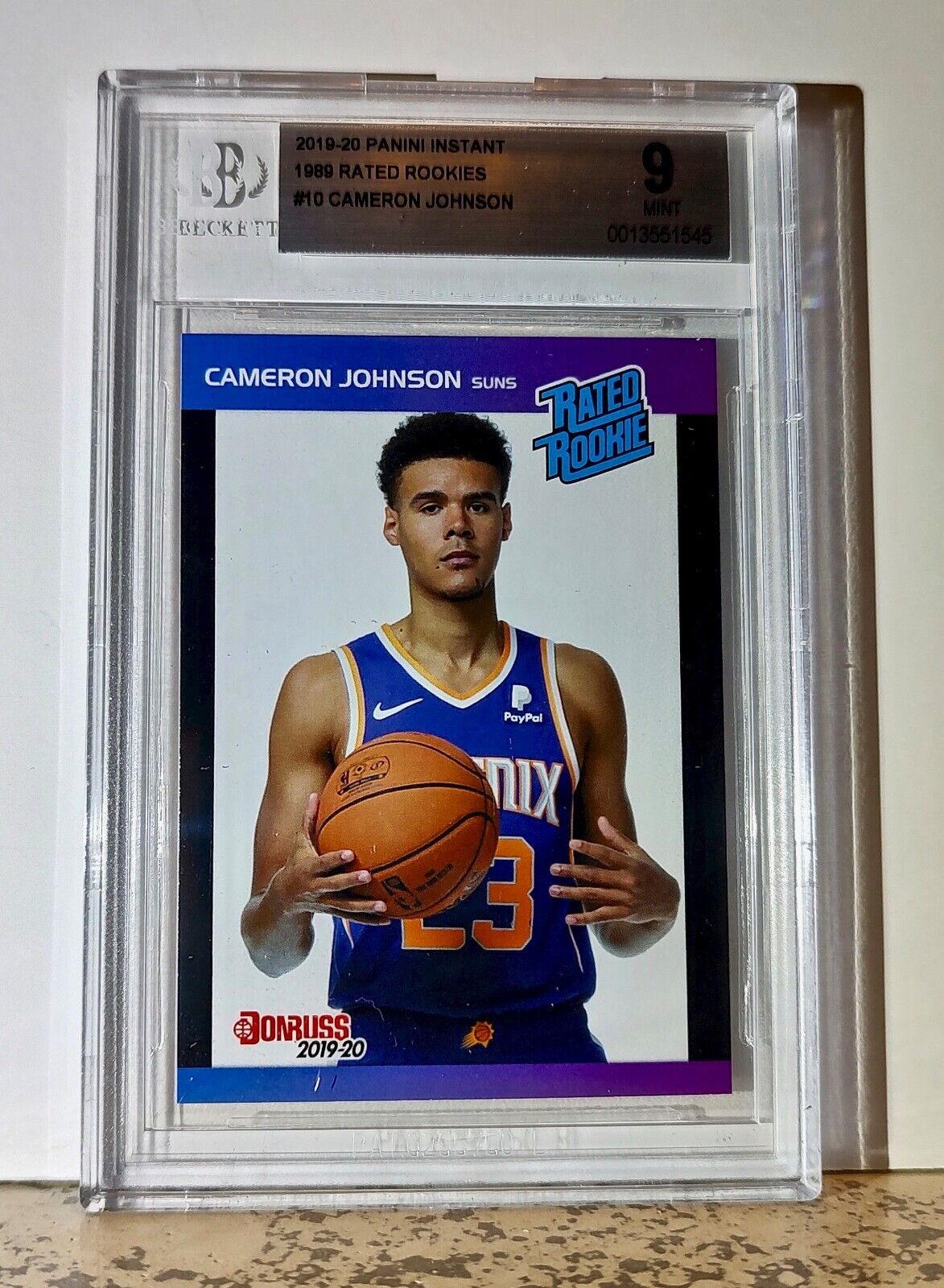 Cameron Johnson 2019-20 Panini NBA #10 Rated Rookies Card 1/3431 BGS 9 Mint Suns