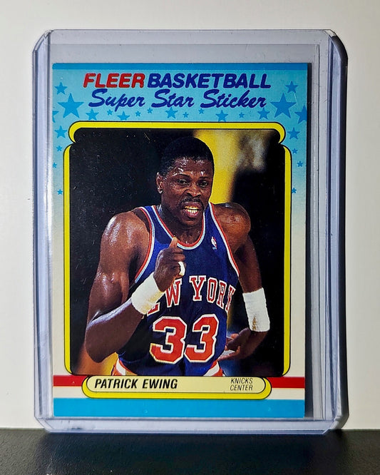 Patrick Ewing 1988 Fleer NBA #5 Super Star Sticker Card New York Knicks