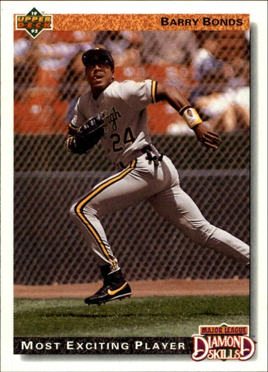 Barry Bonds 1992 Upper Deck MLB #721 Diamond Skills Baseball Card Pirates