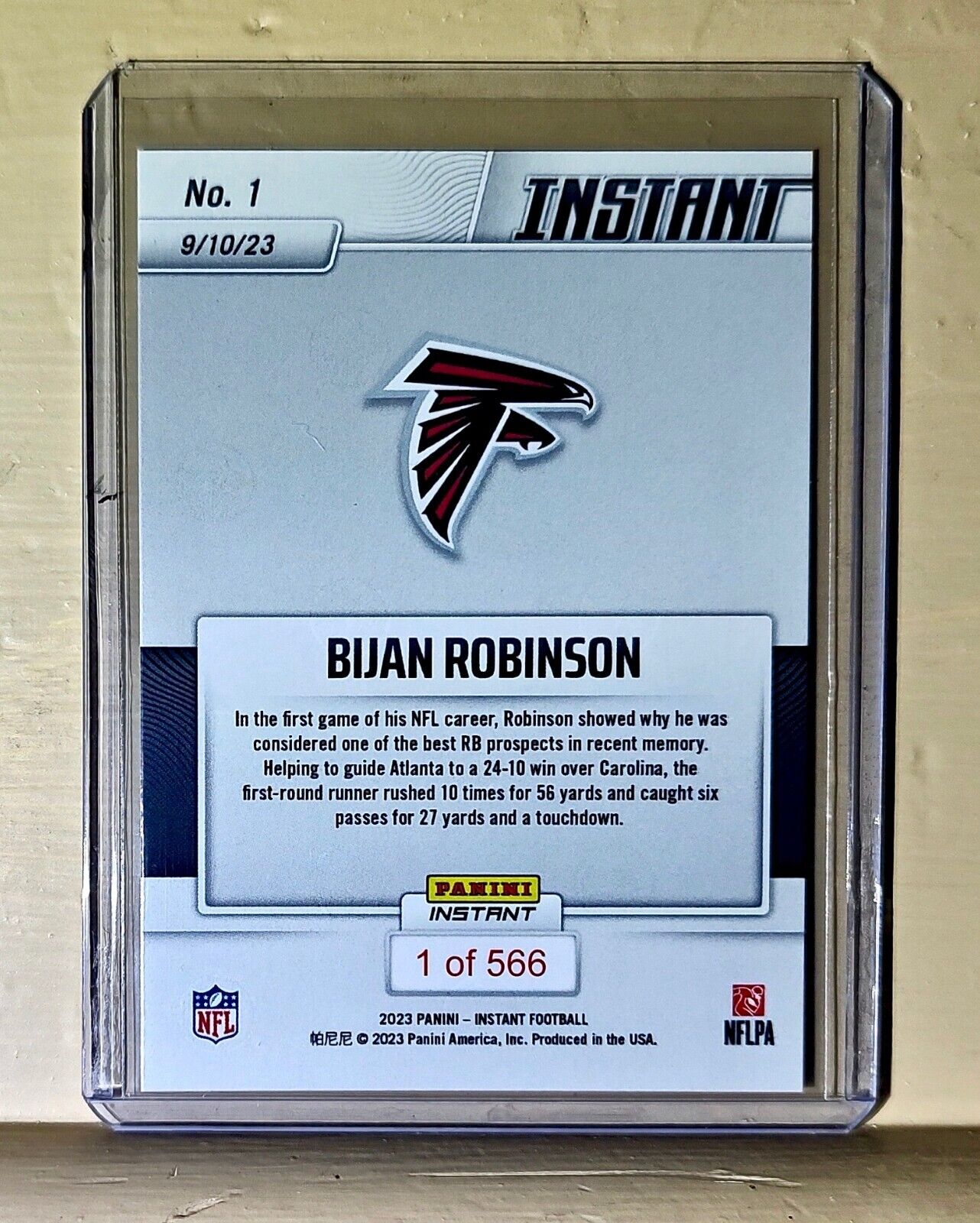 Bijan Robinson 2023 Panini NFL Rookie Football #1 Card 1 of 566 Falcons