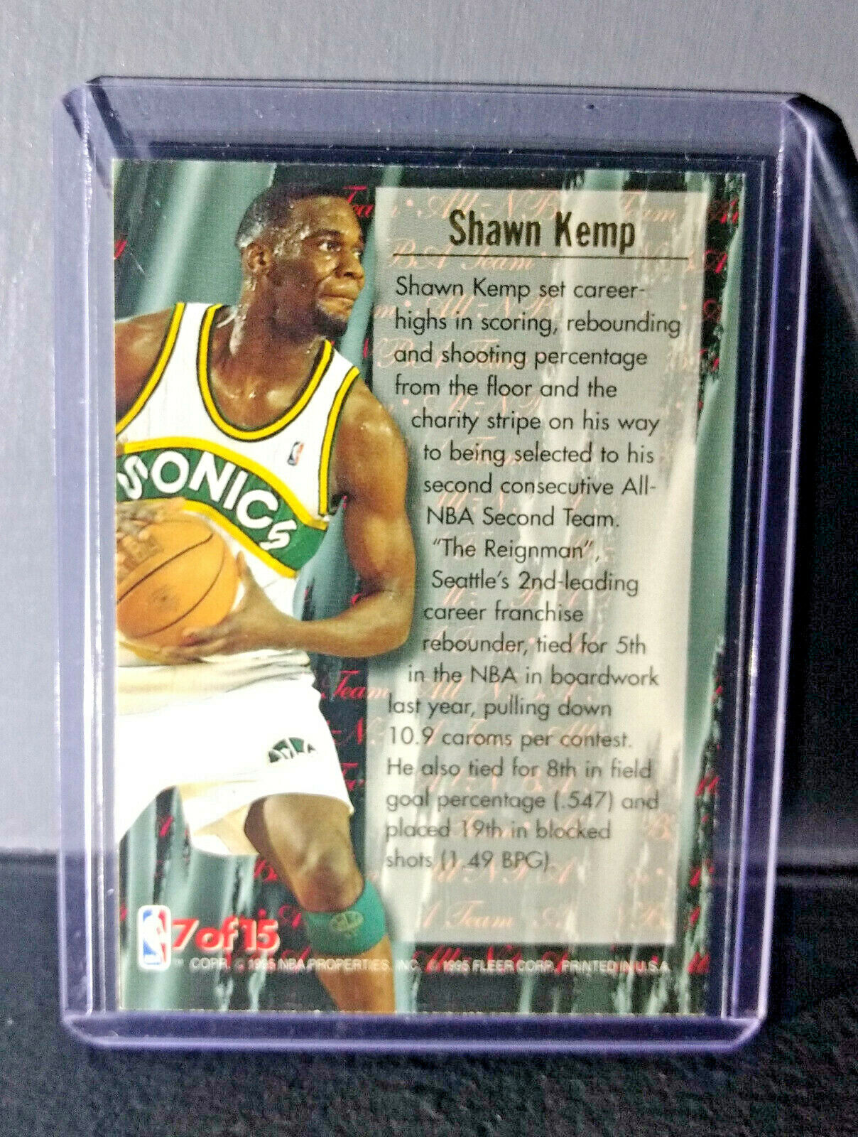 1995-96 Shawn Kemp Fleer Ultra All-NBA Team #7 Basketball Card