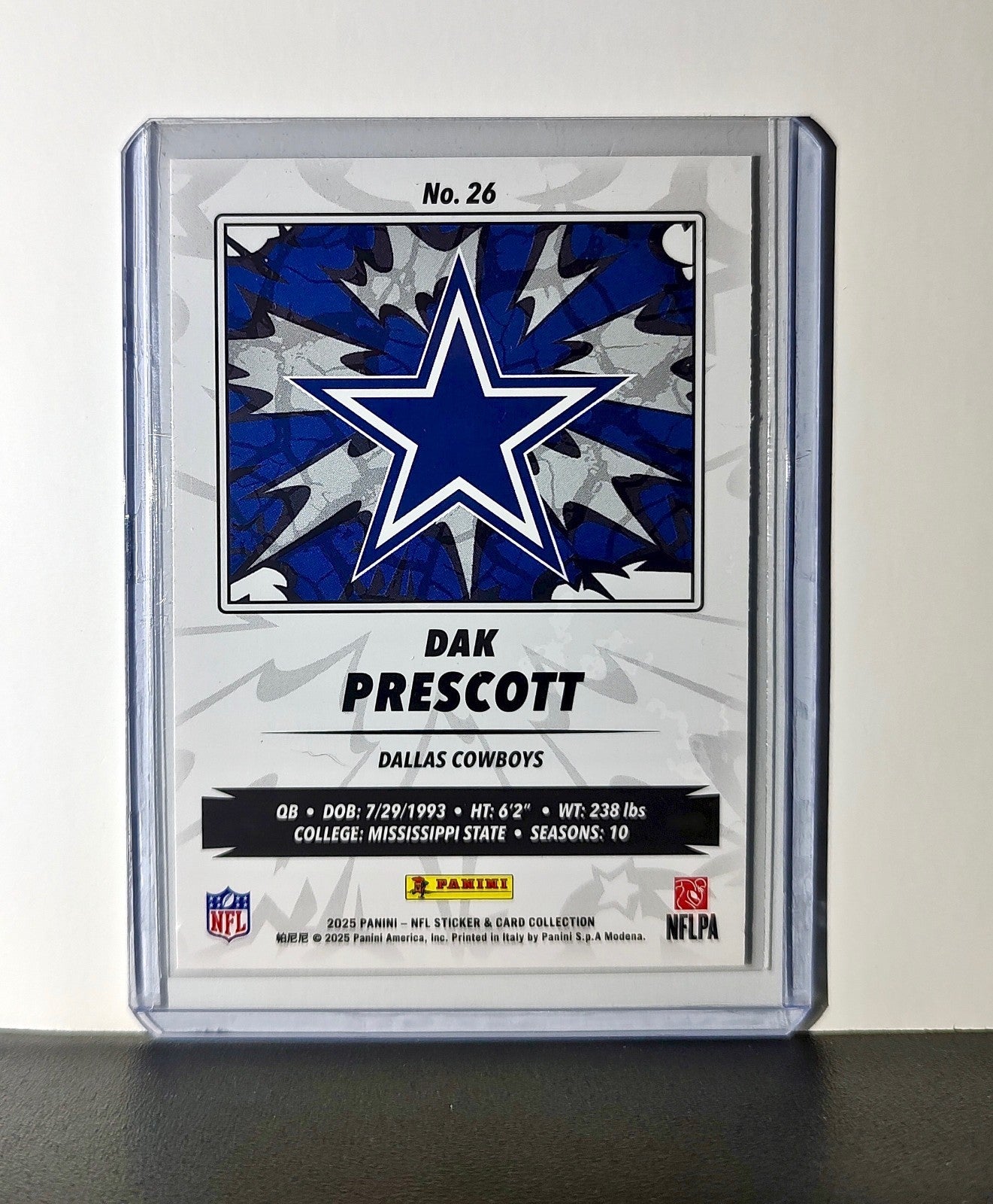 Dak Prescott 2025 Panini NFL #26 Sticker Card Dallas Cowboys