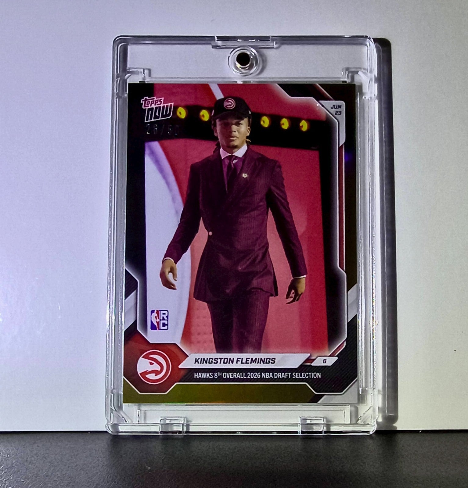 Kingston Flemings Rookie 2026-27 Topps NBA Draft Night Gold Foil 26/50 Hawks