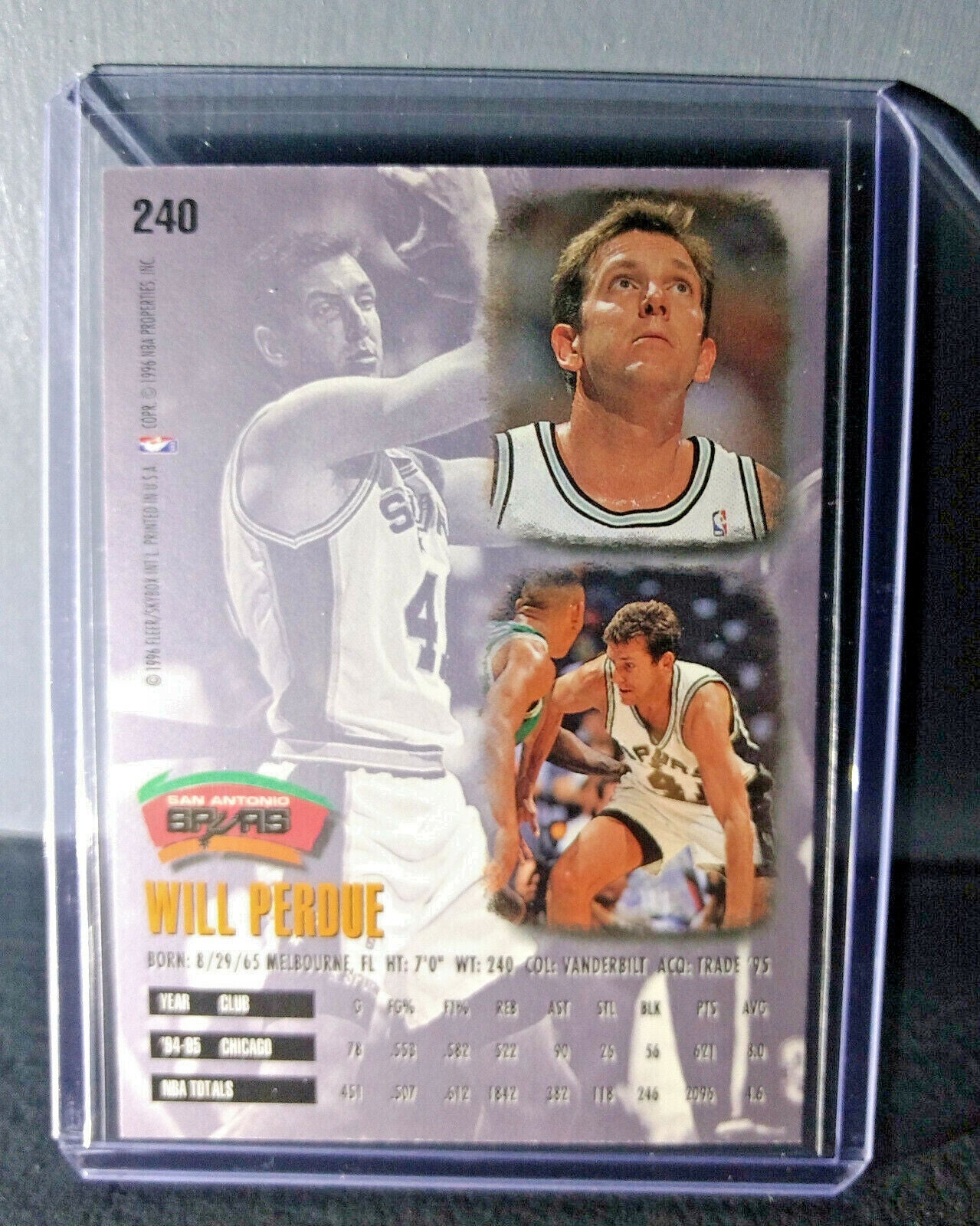 1995-96 Will Perdue #240 Basketball Card