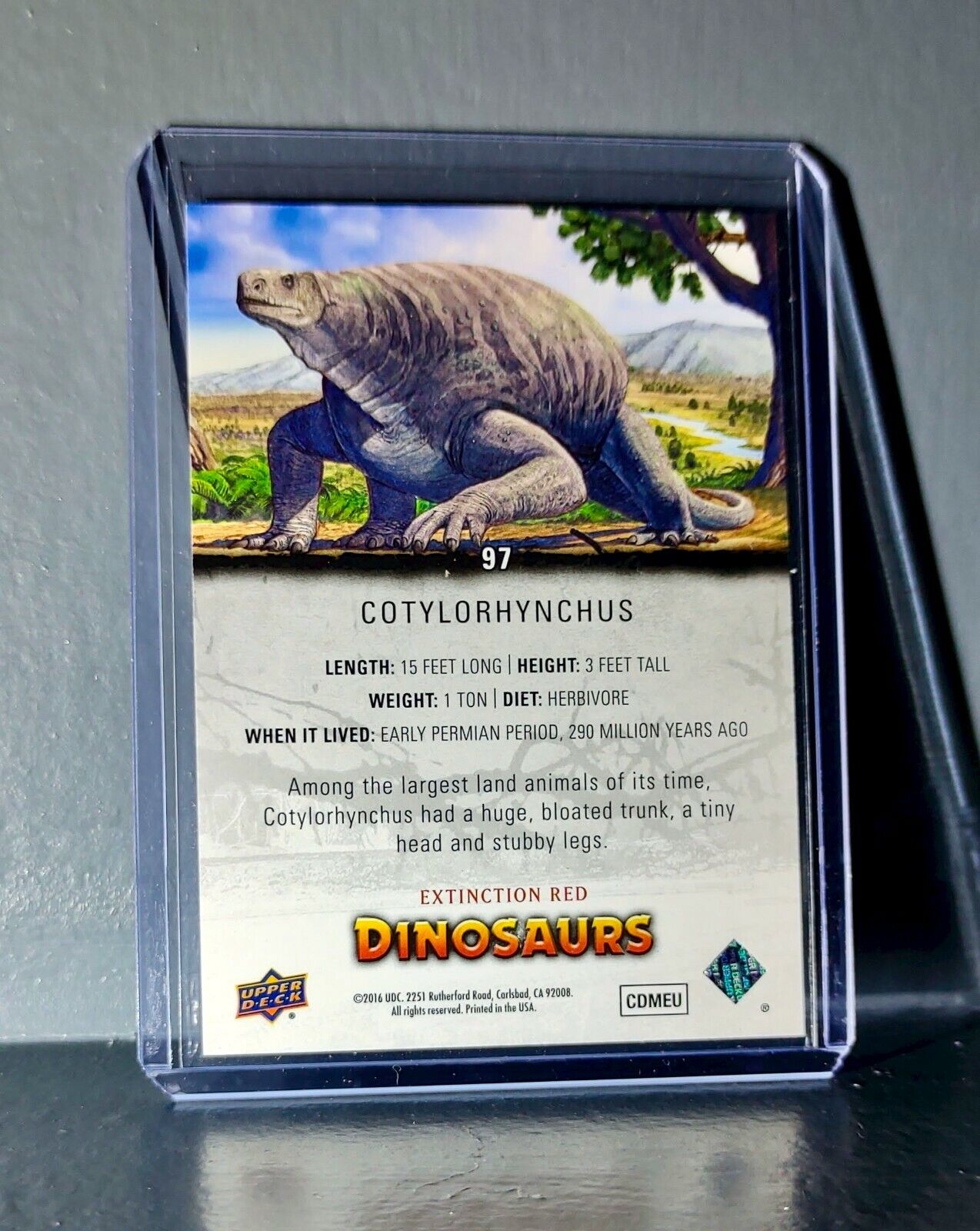 2015 Upper Deck Dinosaurs Cotylorhynchus Extinction Red Parallel #97 Card