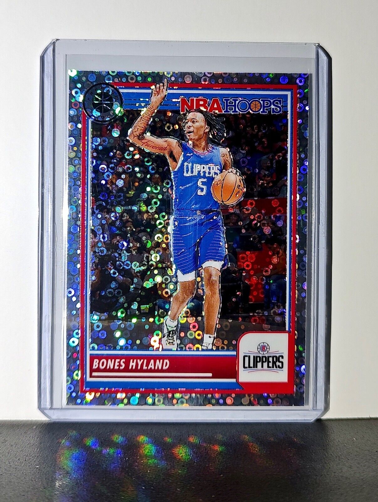 Bones Hyland 2023-24 Panini Premium NBA Hoops #204 Disco Prizm Card Clippers