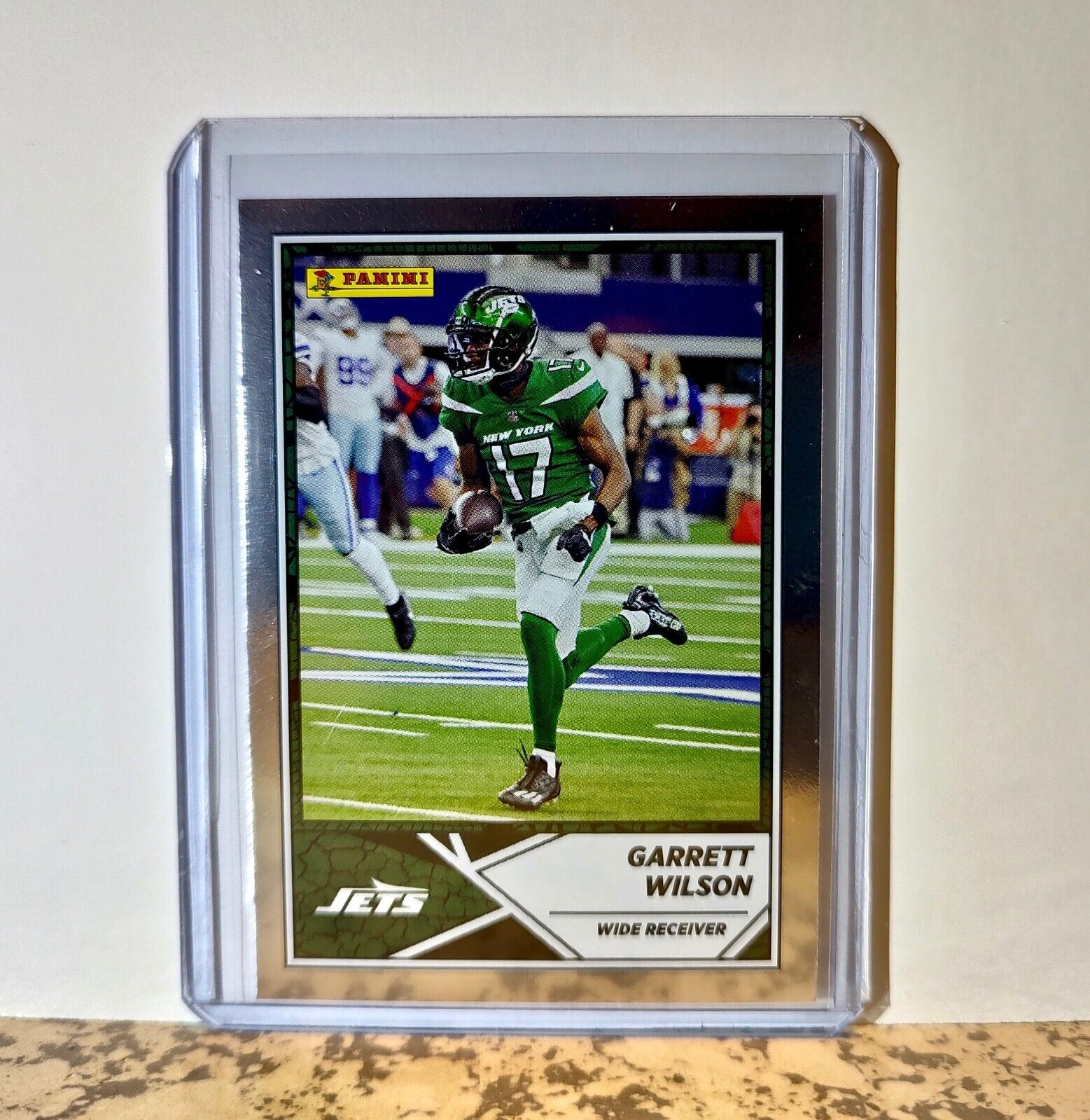 Garrett Wilson 2024 Panini NFL #65 Silver Foil Sticker Card New York Jets