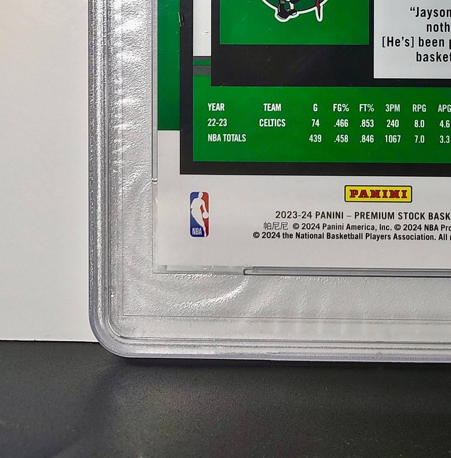 Jayson Tatum 2023 Panini Premium Stock NBA Hoops #9 Jumbo PSA 9 Mint