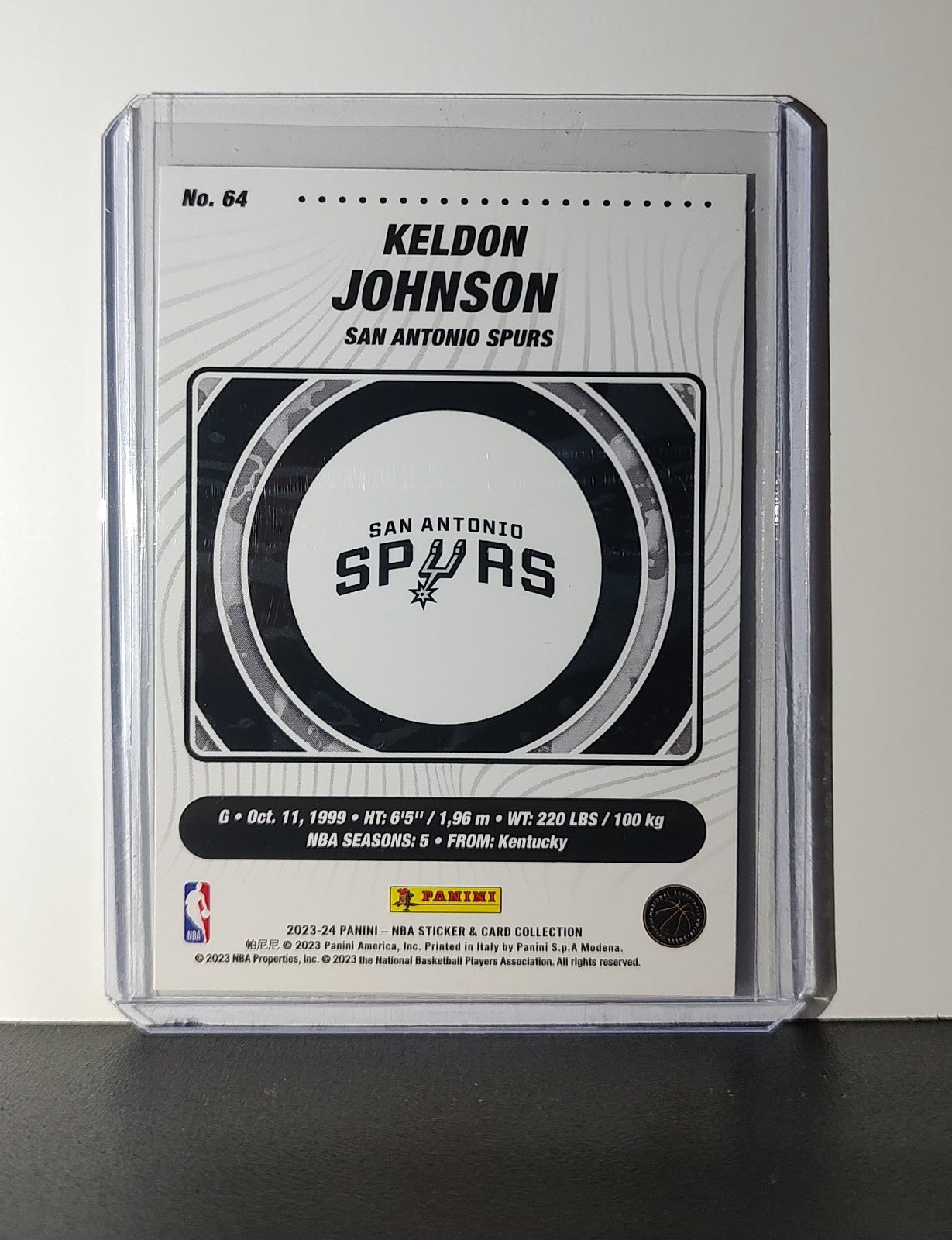Keldon Johnson 2023-24 Panini NBA Sticker Foil Card #64 San Antonio Spurs