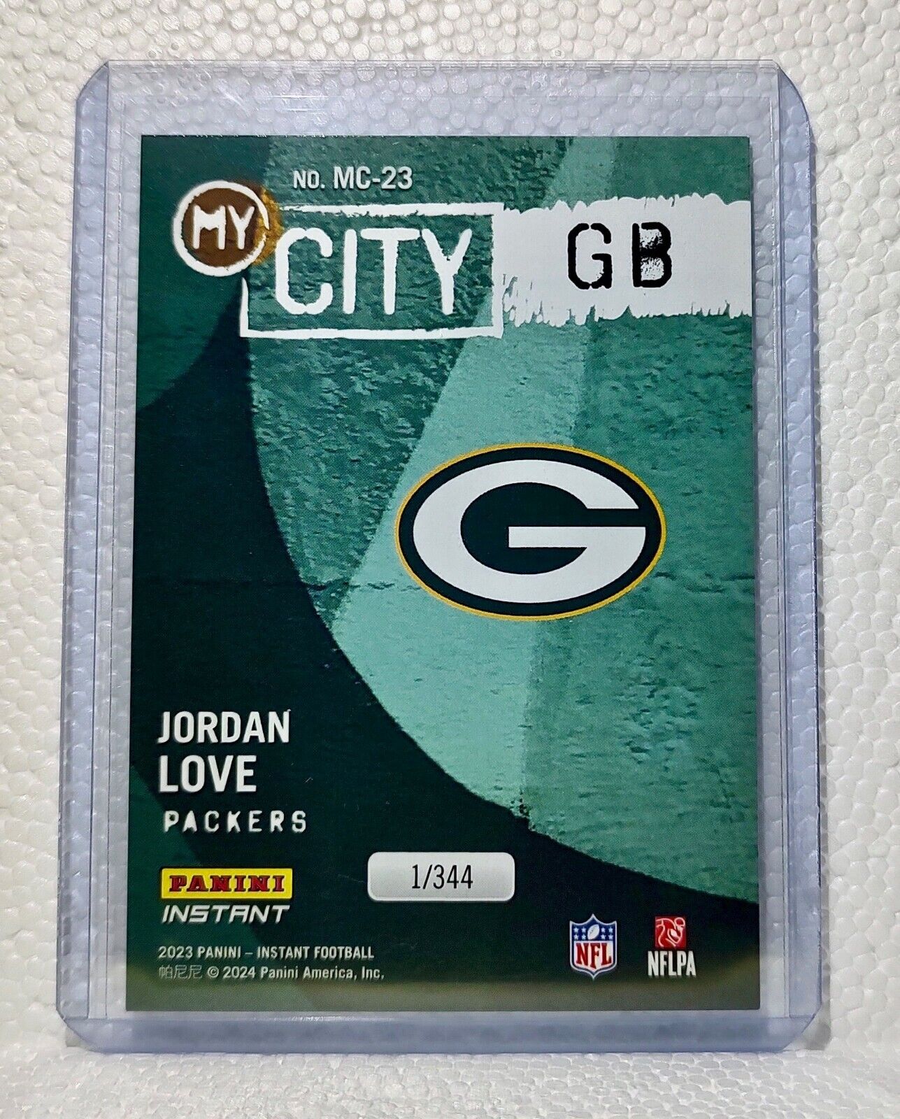 Jordan Love 2023 Panini NFL #23 My City Football Card Green Bay Packers 1/344