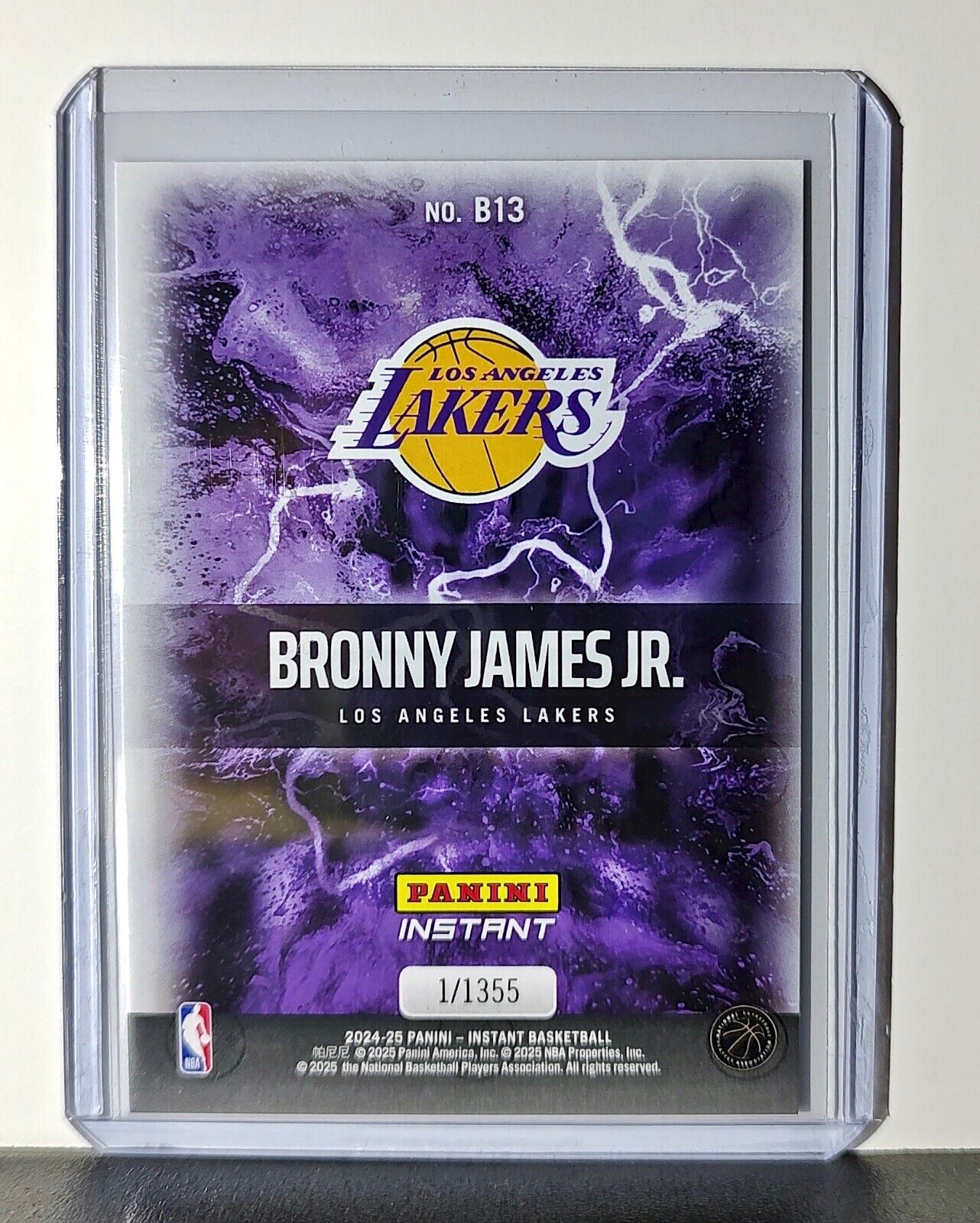 Bronny James Rookie 2024-25 Panini NBA #13 Breakaway Card Lakers 1/1355