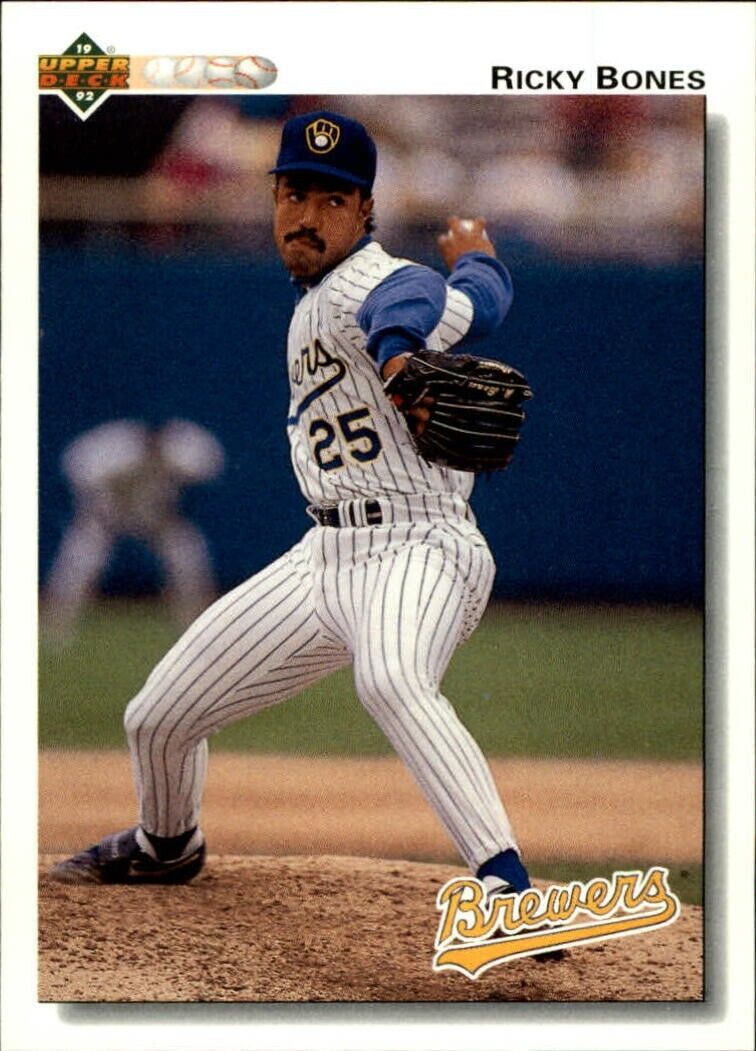 Ricky Bones 1992 Upper Deck MLB #762 Baseball Card Milwaukee Brewers