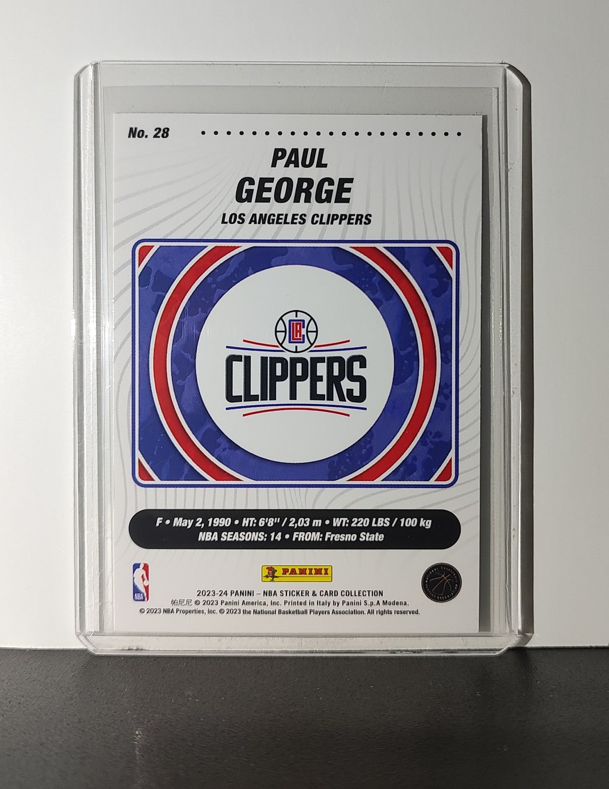 Paul George 2023-24 Panini NBA Sticker Card #28 Los Angeles Clippers