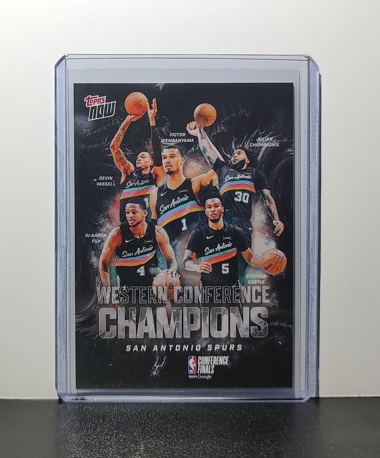 San Antonio Spurs 2025-26 Topps Now #WCSA Western Conference Champions Card