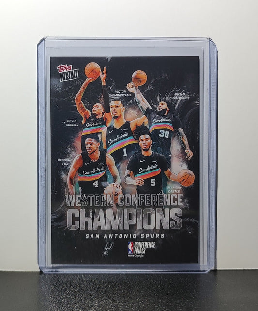 San Antonio Spurs 2025-26 Topps Now #WCSA Western Conference Champions Card