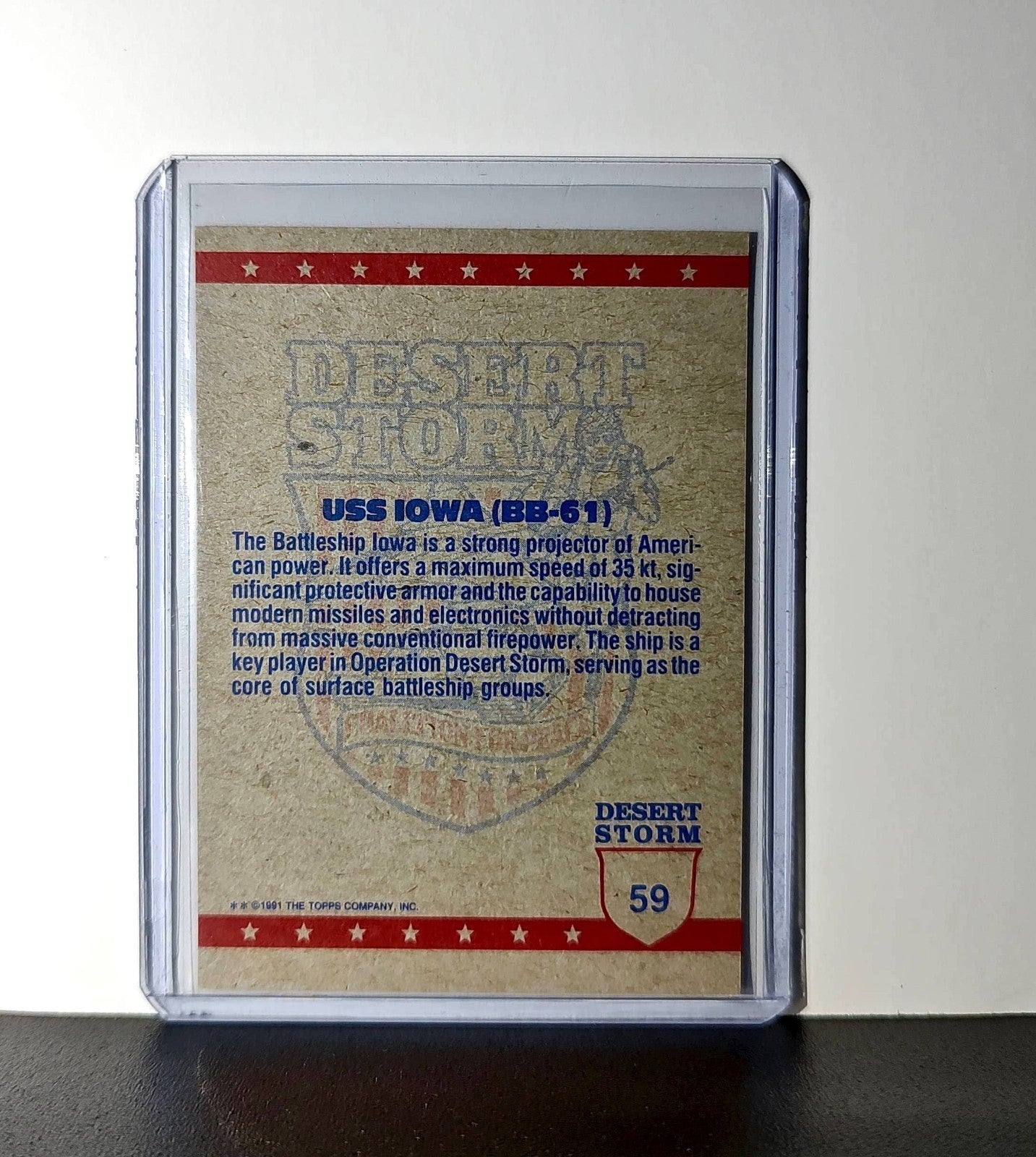 USS Iowa 1991 Topps Desert Storm #59 Card