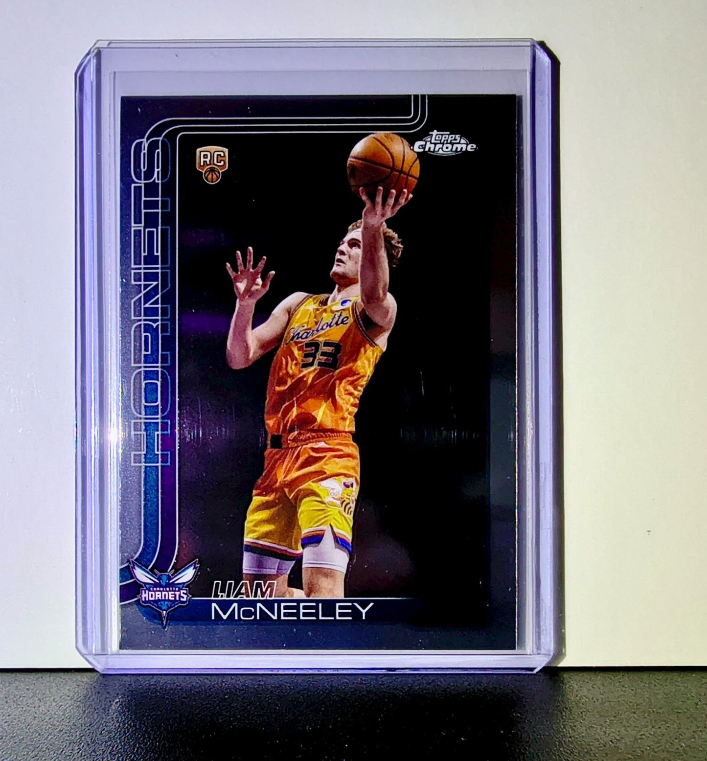 Liam McNeeley Rookie 2025-26 NBA Topps Chrome Update #179 Card Charlotte Hornets