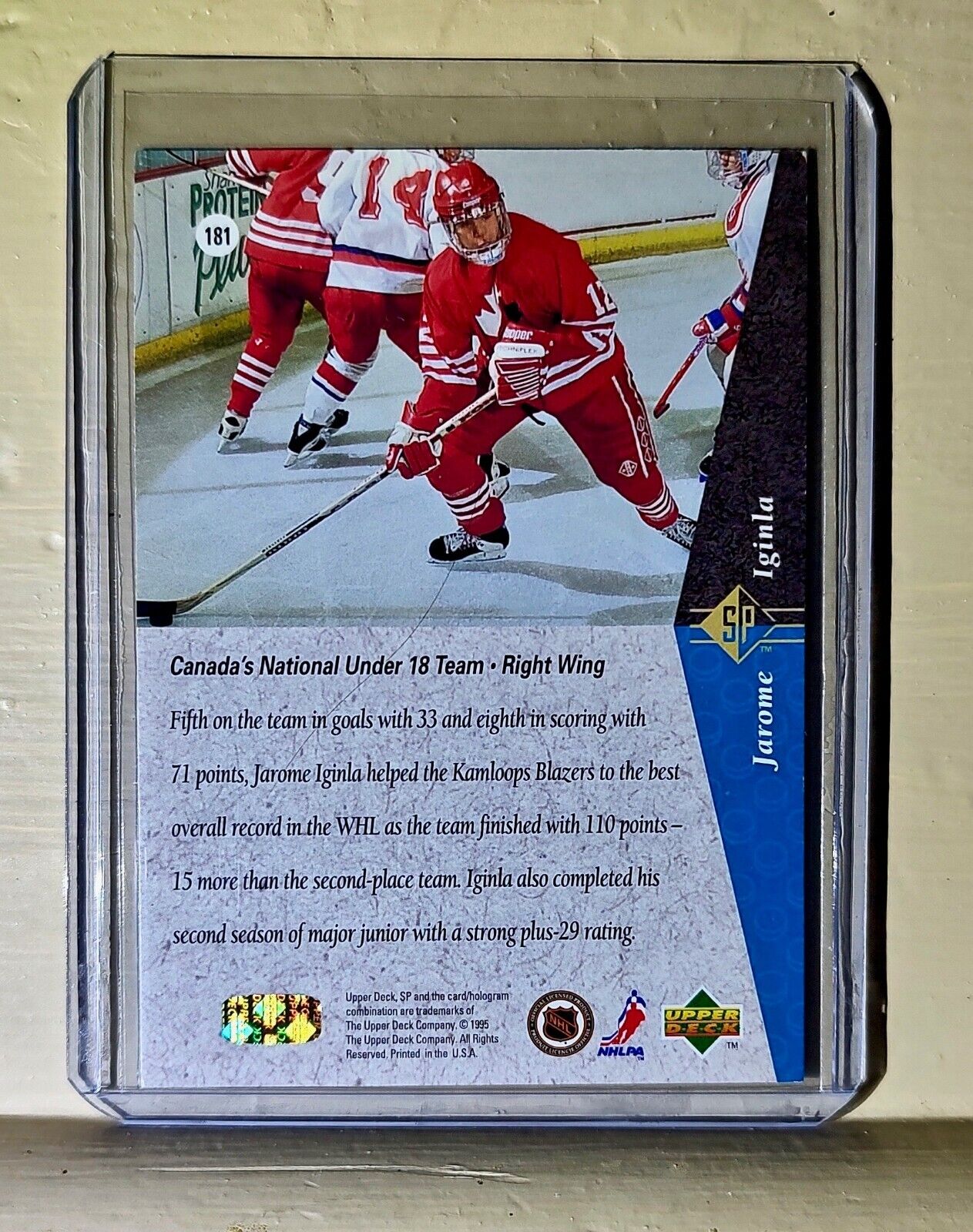 Jarome Iginla 1995 Upper Deck SP Premier Prospects #181 Hockey Card Calgary 
