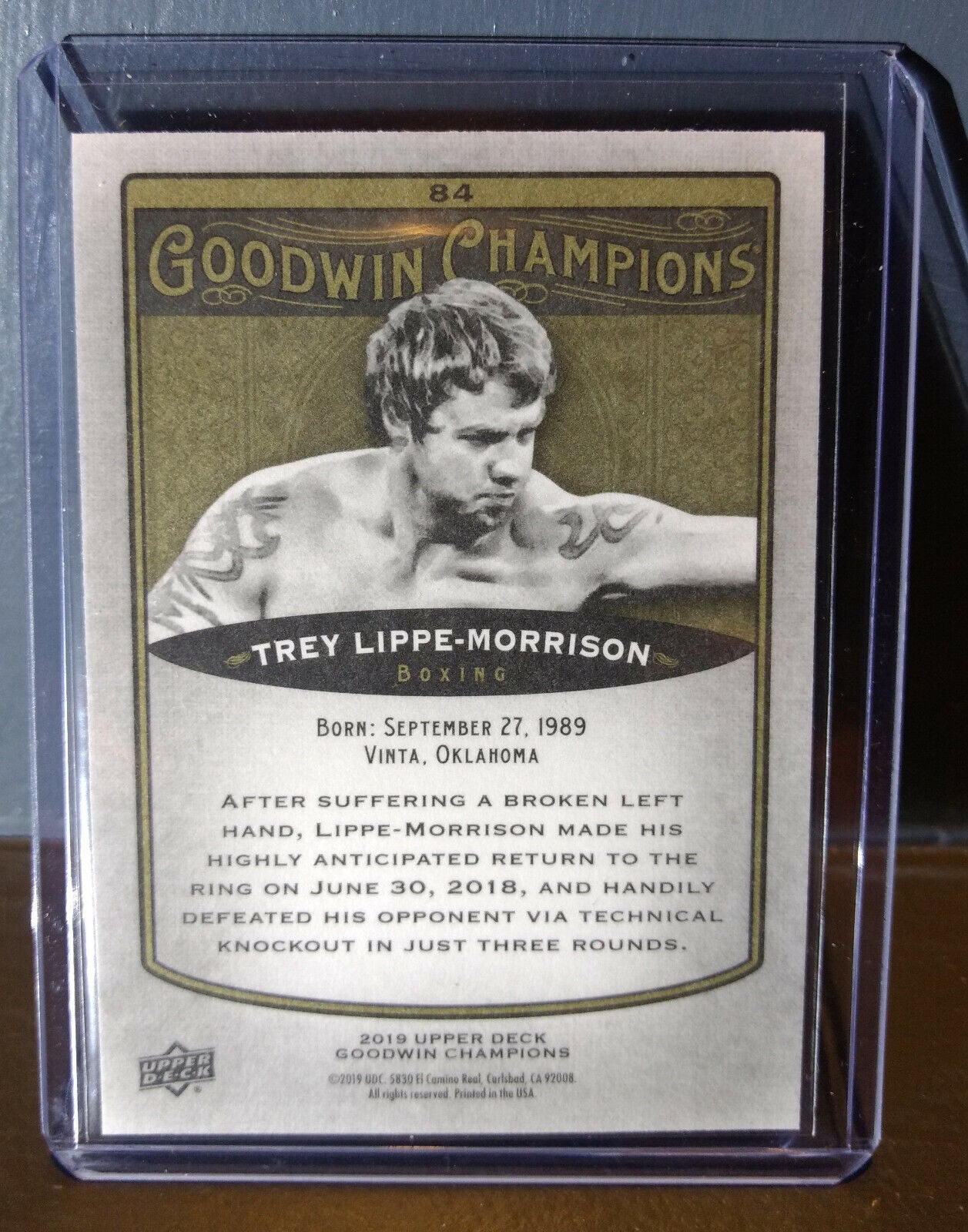 2019 Upper Deck Goodwin Champions Trey Lippe-Morrison #84 Boxing Trading Card