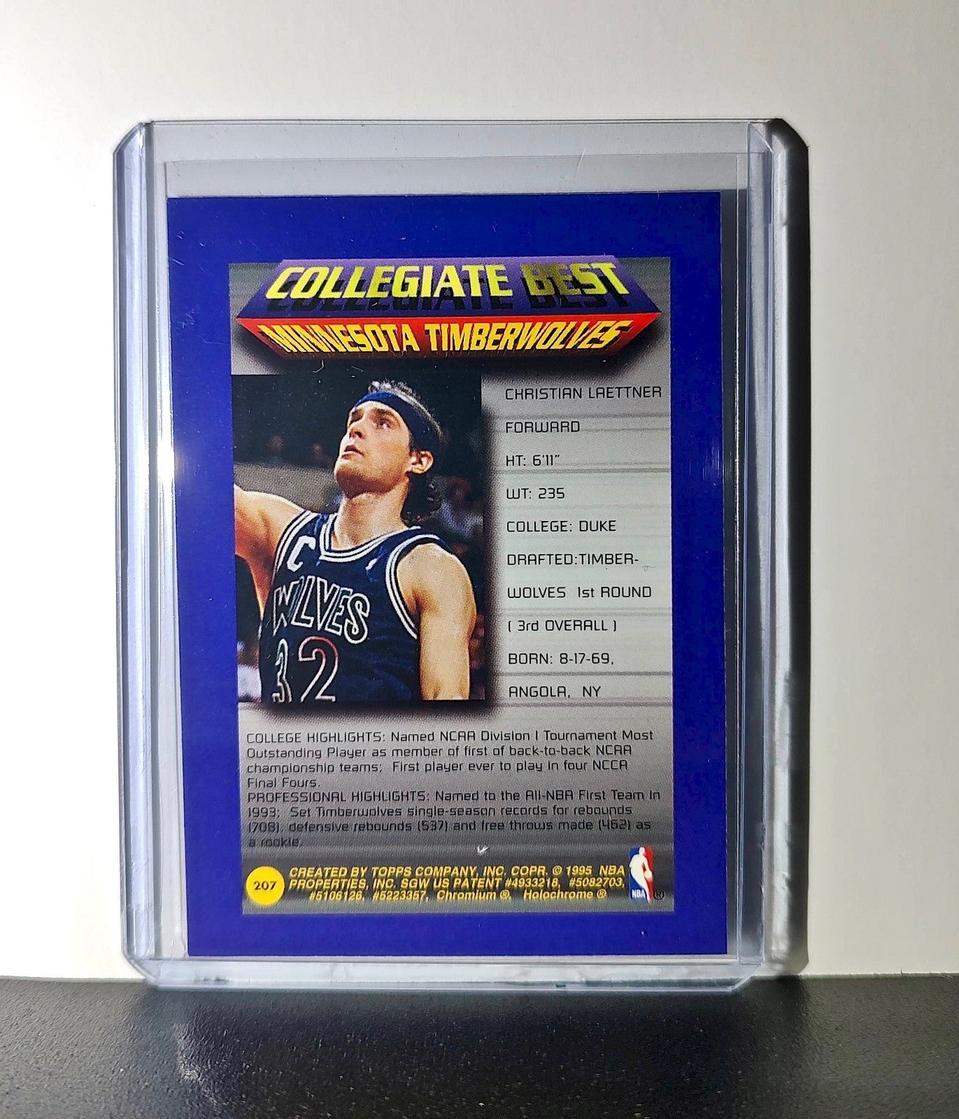 Christian Laettner 1994-95 Topps Finest #207 Collegiate Best