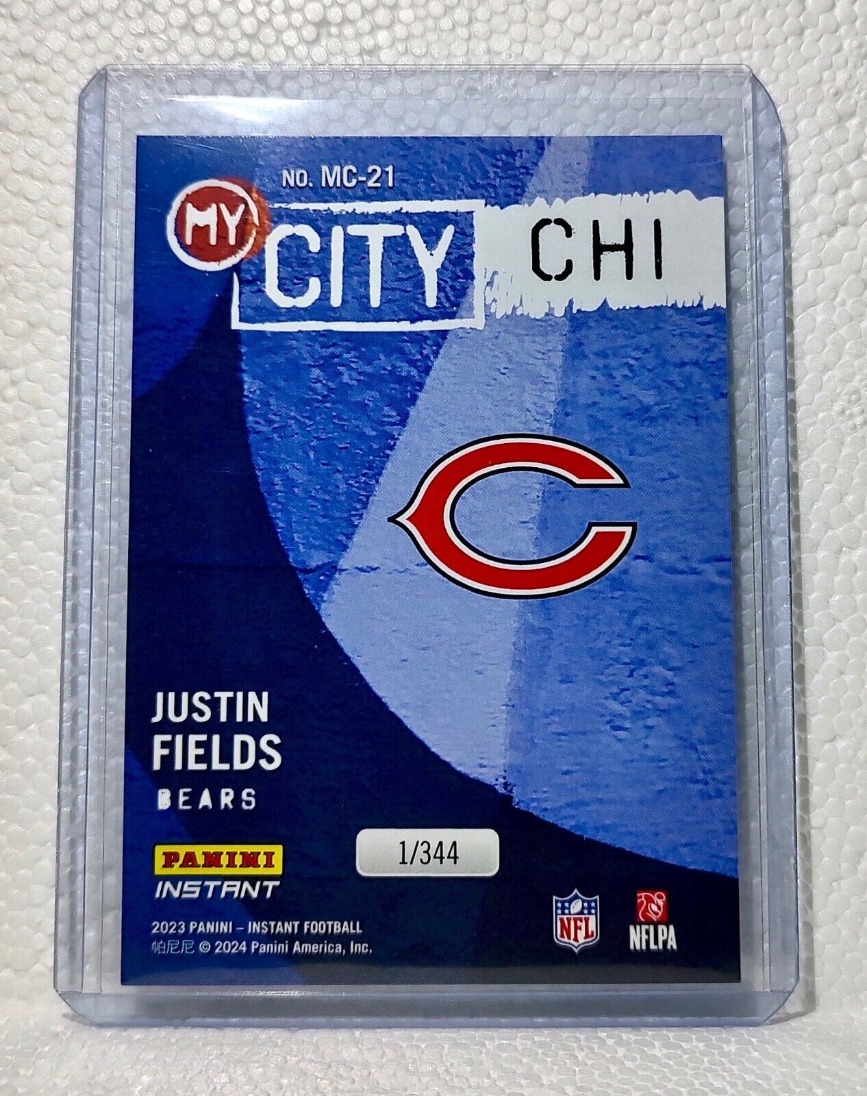 Justin Fields 2023 Panini NFL #21 My City Football Card Chicago Bears 1/344