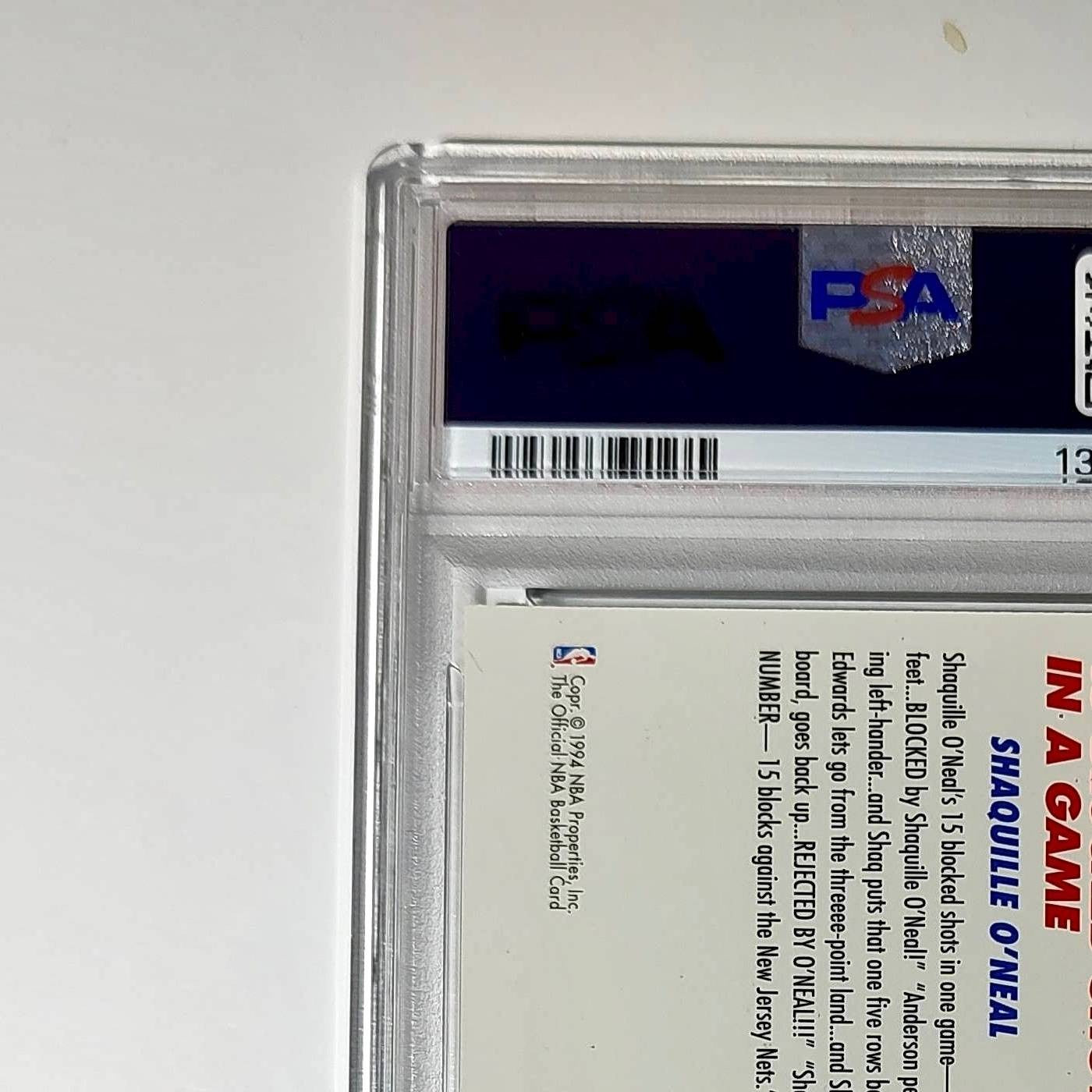 Shaquille O'Neal 1994 NBA Hoops Big Numbers #BN5 Rainbow PSA 8 NM-MT