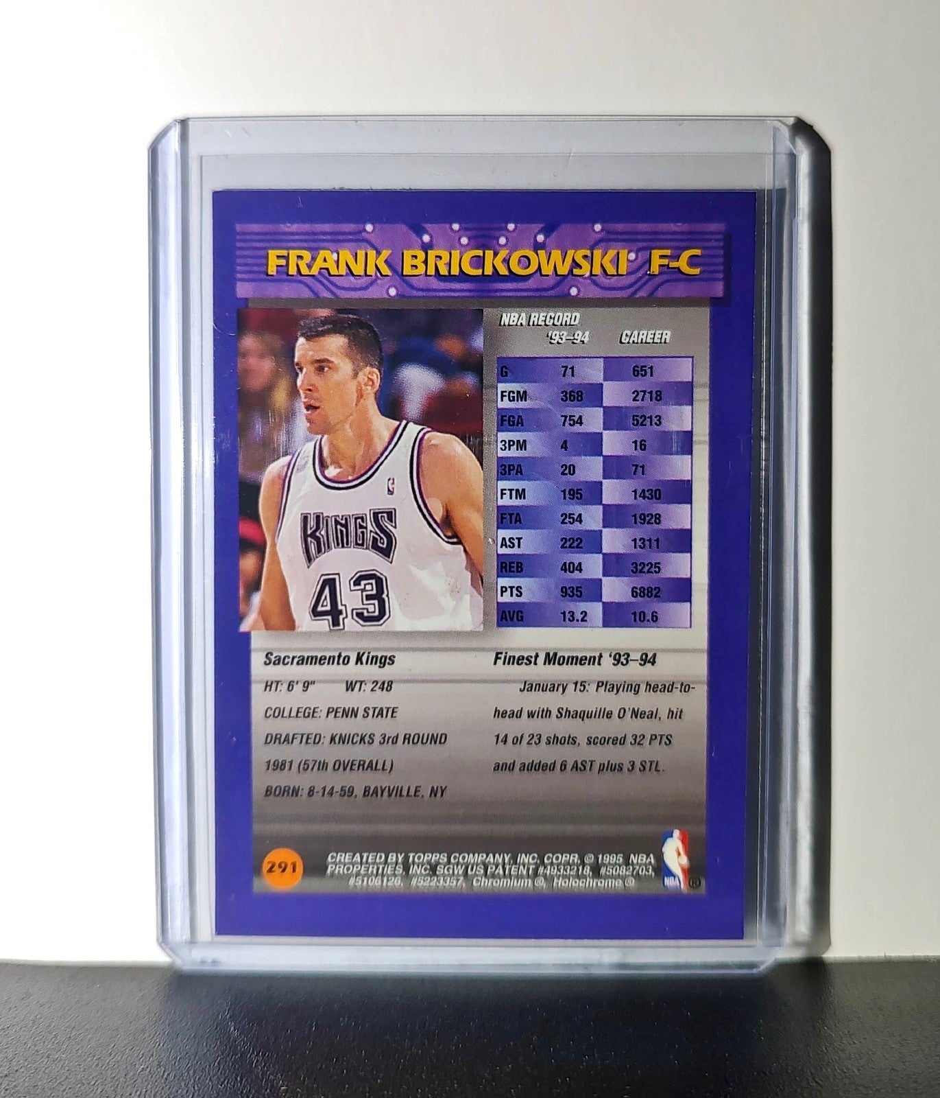 Frank Brickowski 1994-95 Topps Finest #291 Basketball Card