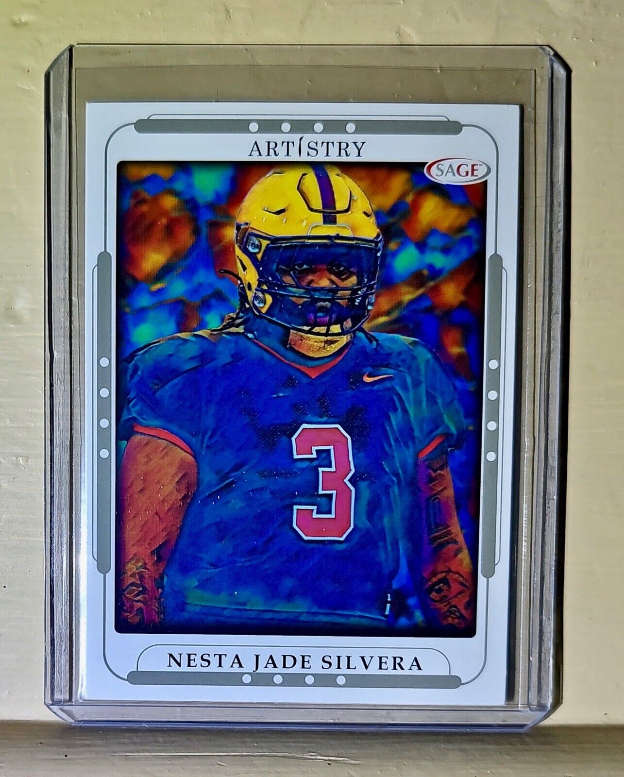 Nesta Jade Silvera 2023 SAGE NFL Artistry Football #96 Card