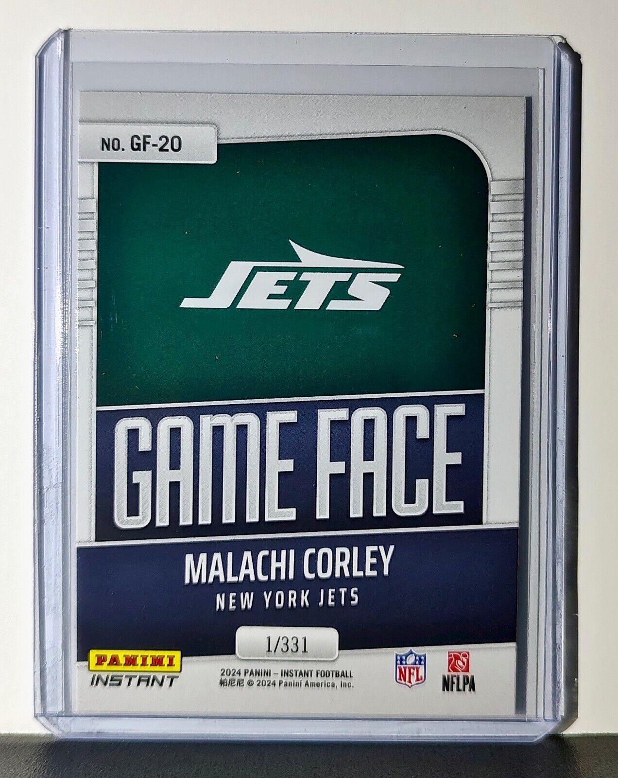 Malachi Corley 2024 Panini Game Face #20 NFL Rookie Card New York Jets 1/331