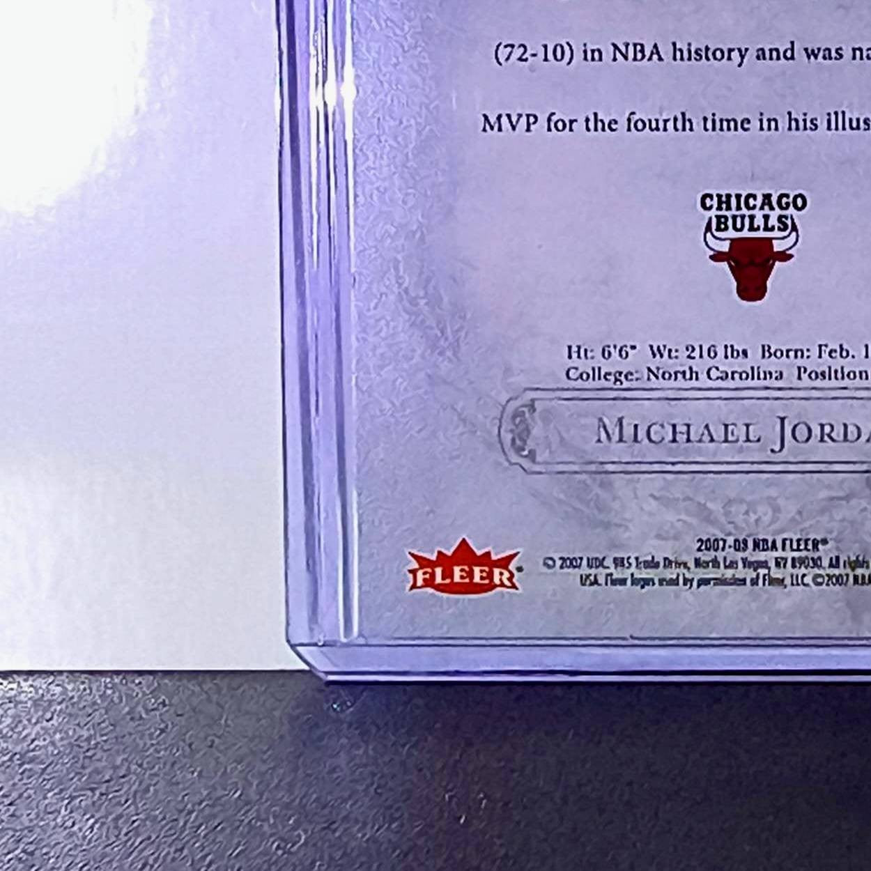 Michael Jordan 2007-08 Fleer Award Winners #AW18 Basketball Card Chicago Bulls