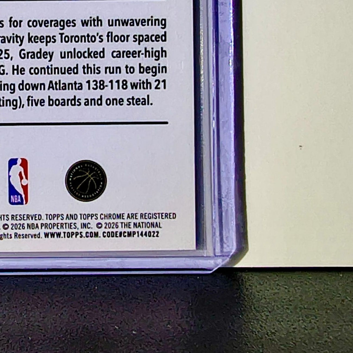 Gradey Dick 2025-26 NBA Topps Chrome Update #97 Basketball Card Toronto Raptors
