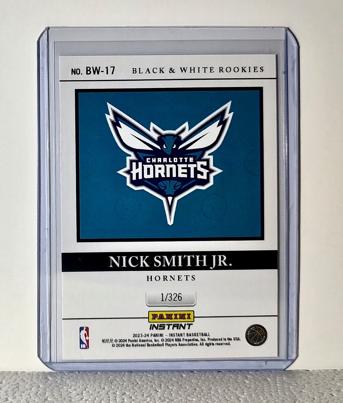 Nick Smith Jr. 2023-24 Panini NBA #17 Black and White Rookies Card 1/326