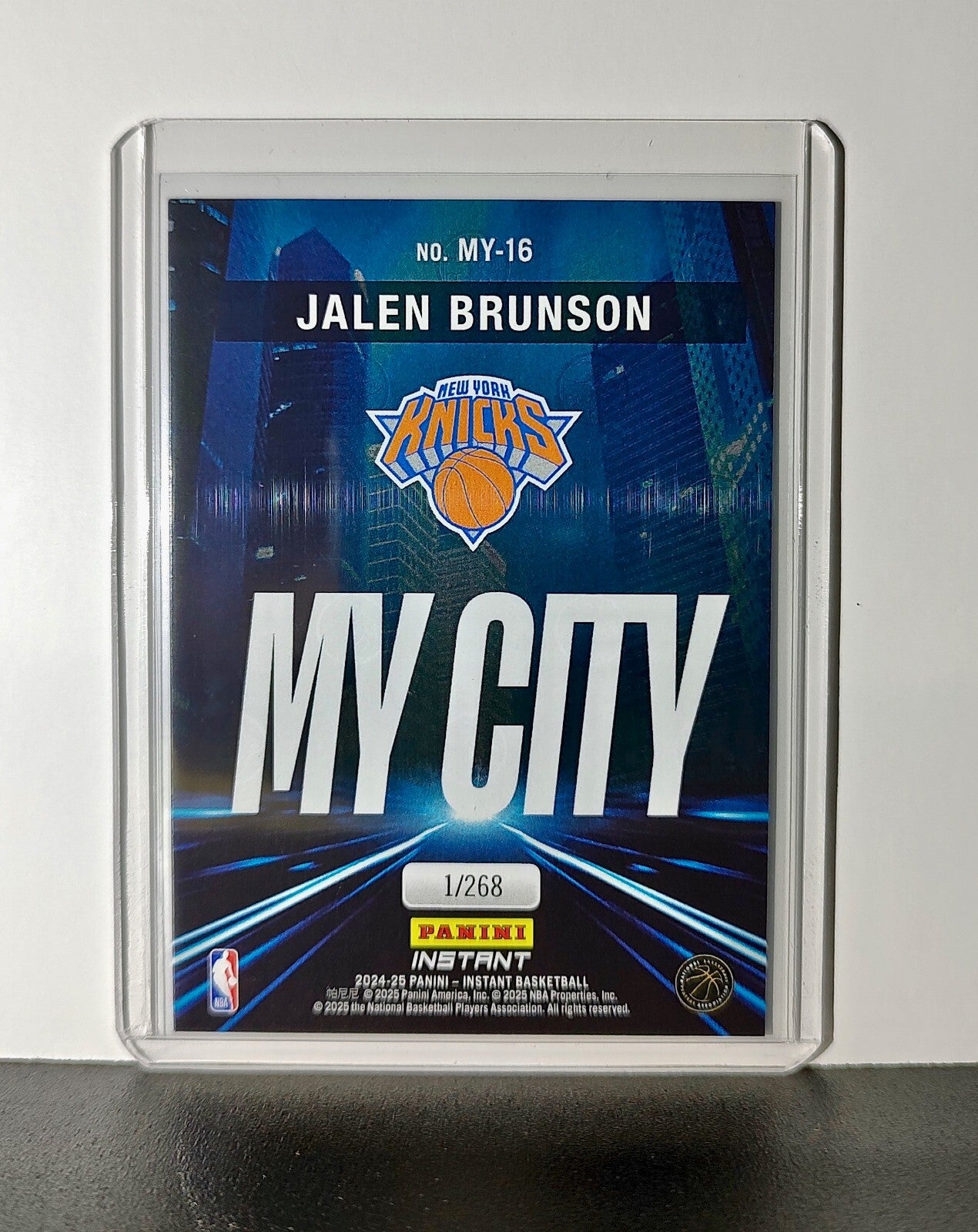 Jalen Brunson 2024-25 Panini MyCity NBA #16 Basketball Card NY Knicks 1/268