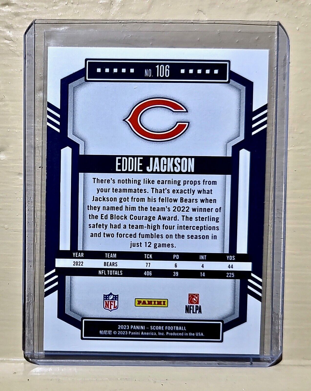 Eddie Jackson 2023 Panini NFL #106 Score Football Card Chicago Bears