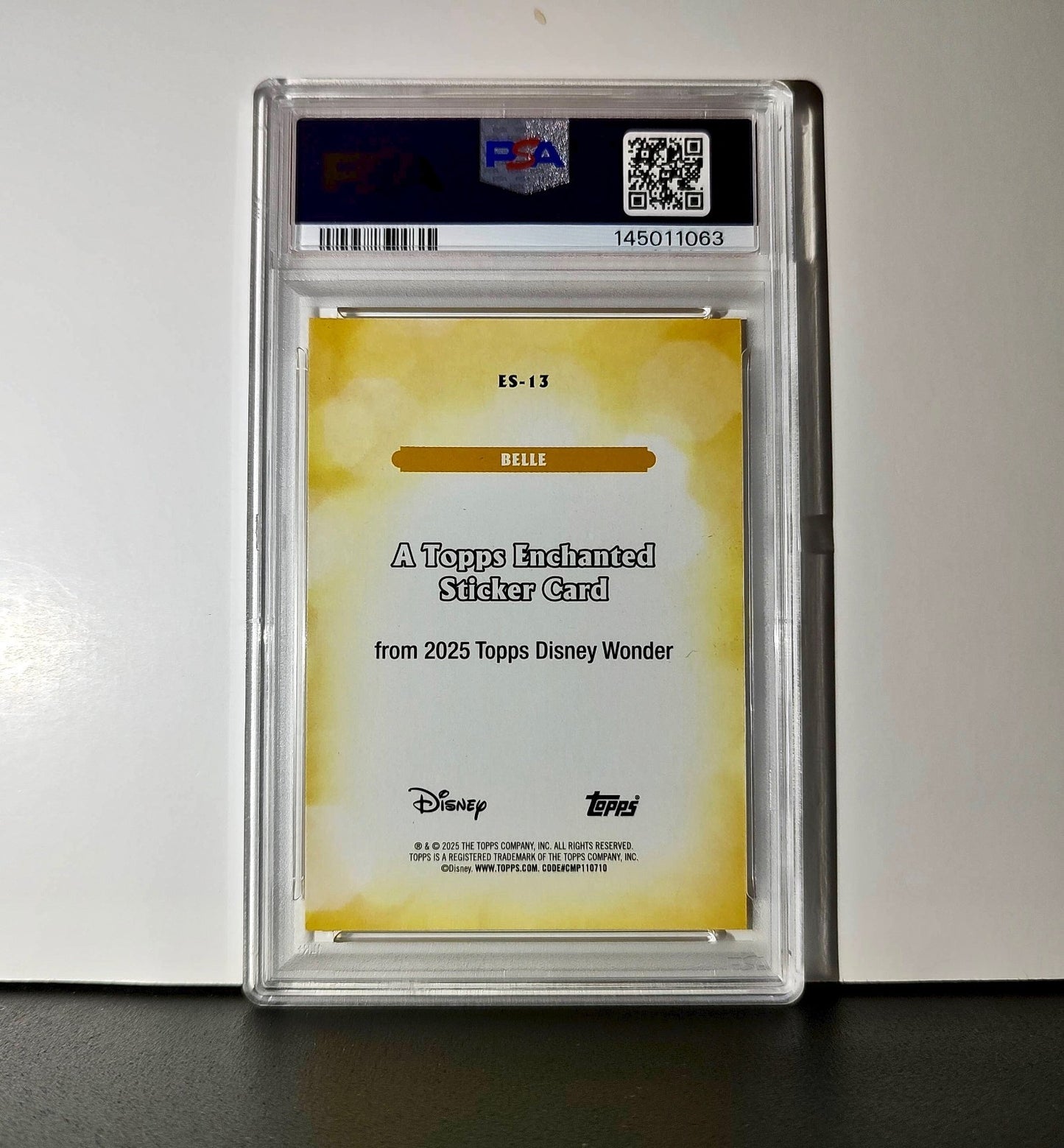 Belle 2025 Topps Disney #ES-13 Enchanted Sticker Card Beauty and the Beast PSA 9