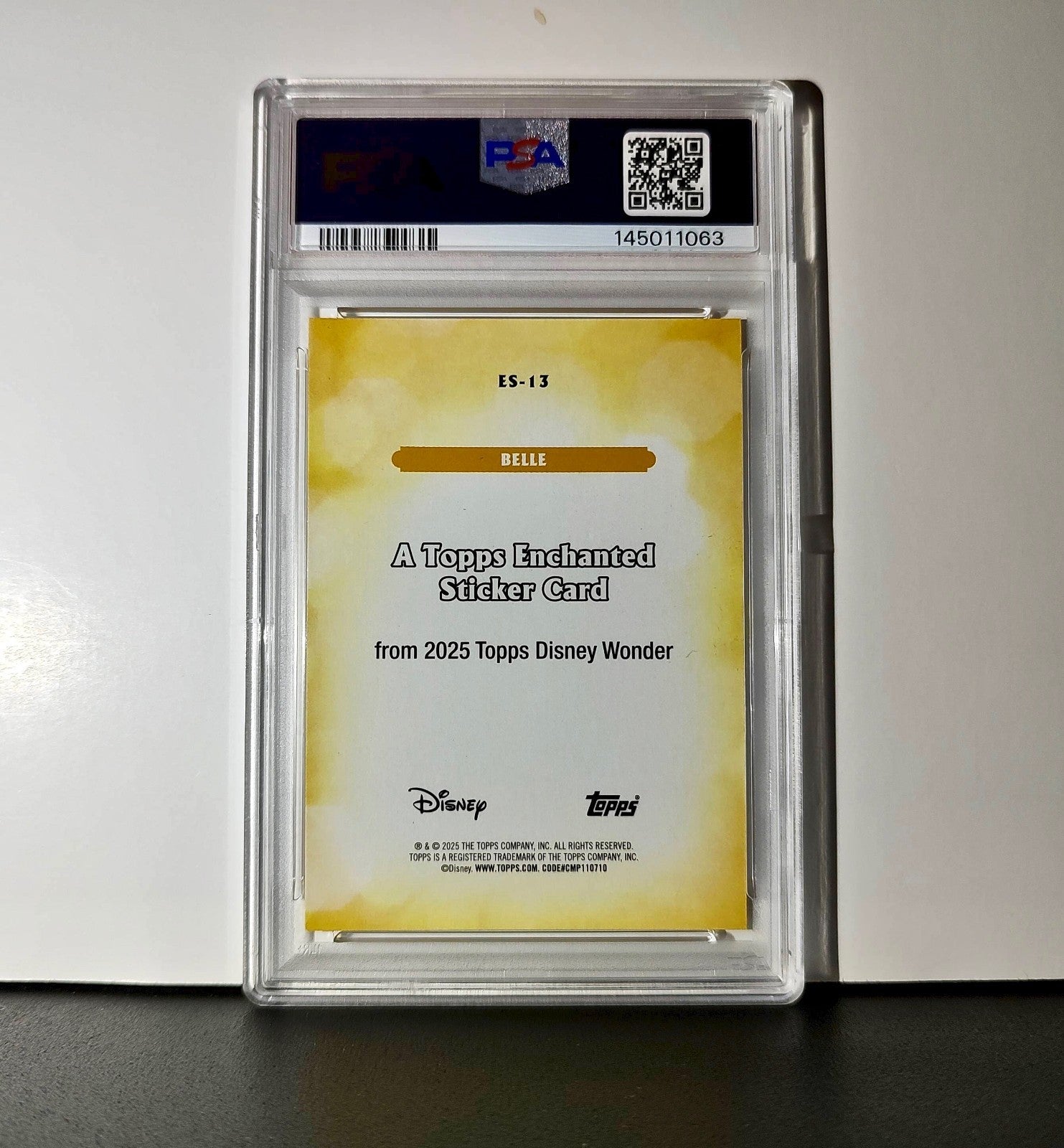 Belle 2025 Topps Disney #ES-13 Enchanted Sticker Card Beauty and the Beast PSA 9