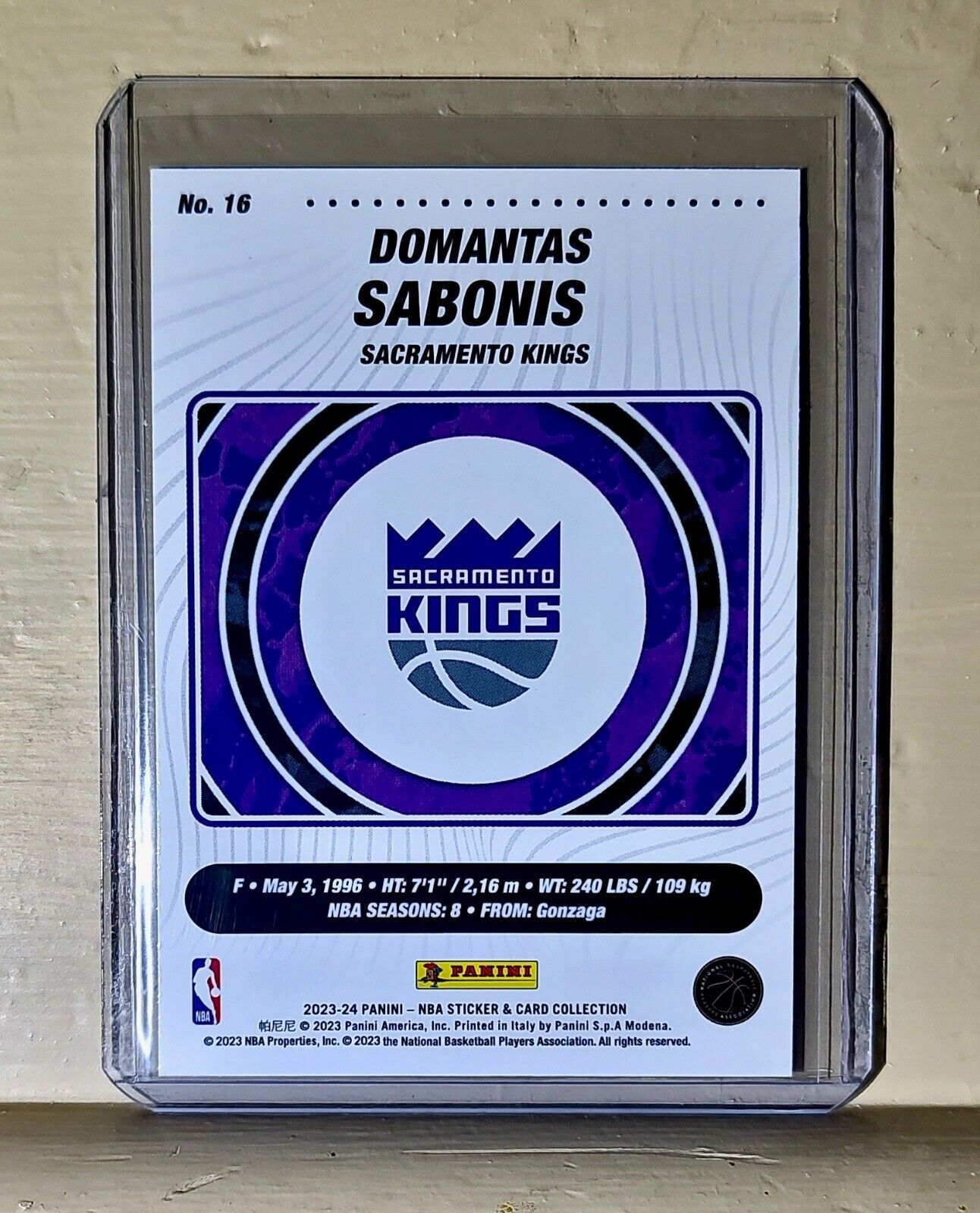 Domantas Sabonis 2023-24 Panini NBA Basketball #16 Card Sacramento Kings