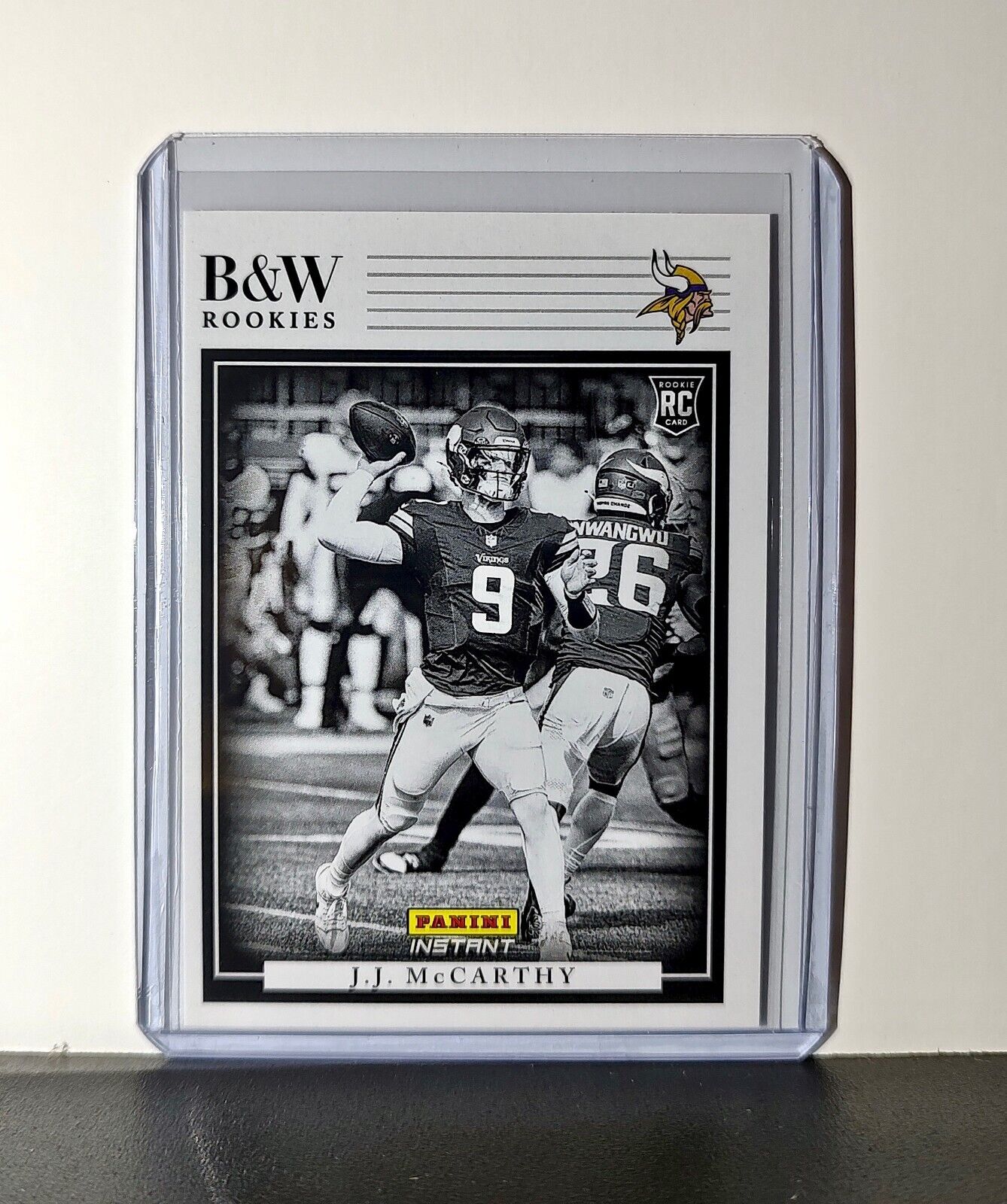 J.J. McCarthy Rookie 2024 Panini NFL #7 Black & White Rookies Vikings 1 of 680