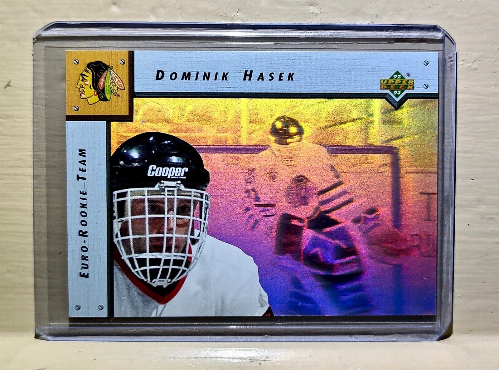 Dominik Hasek 1992-93 Upper Deck Euro-Rookie Team #ERT3 Hologram Hockey Card