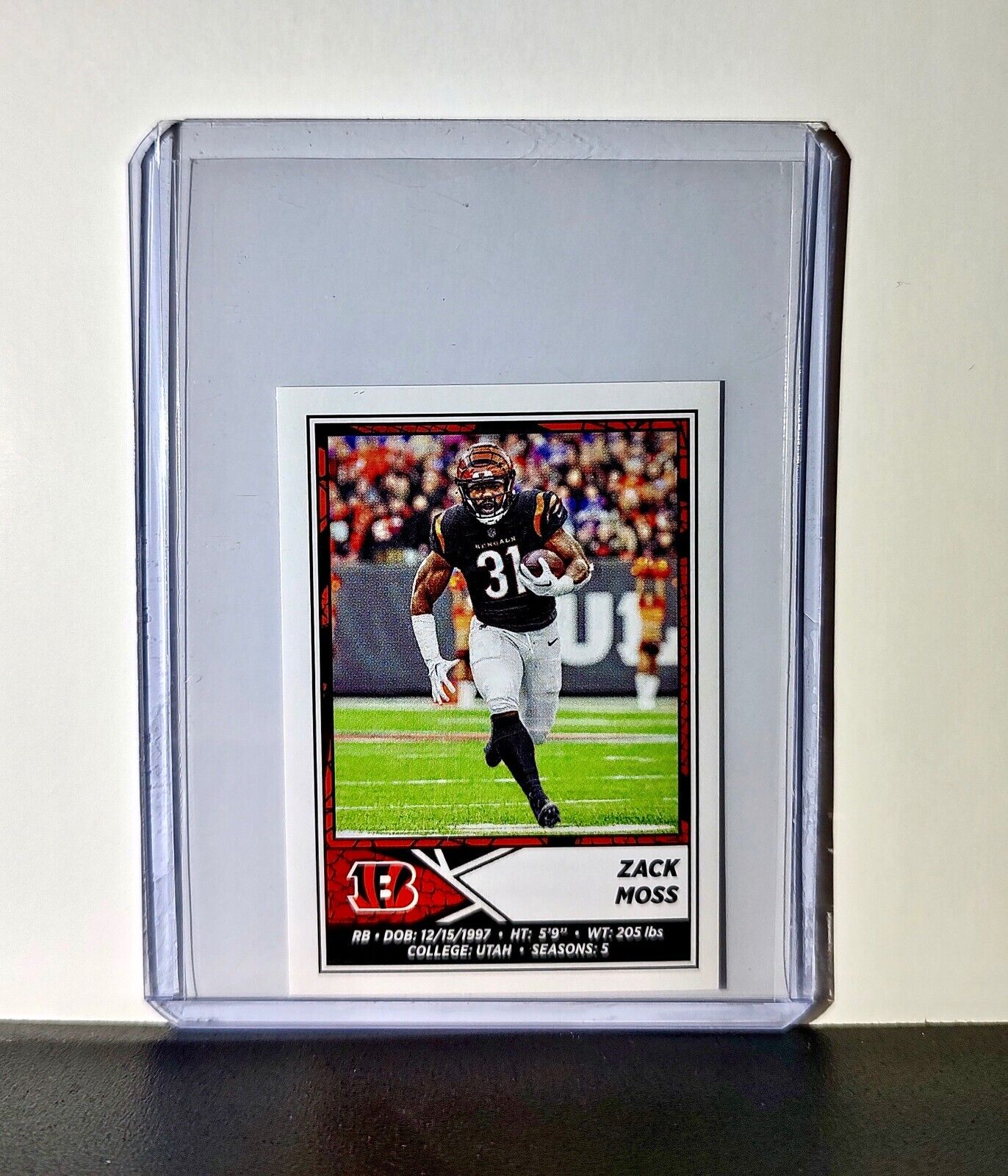 Zack Moss 2024 Panini NFL Sticker #124 Cincinnati Bengals