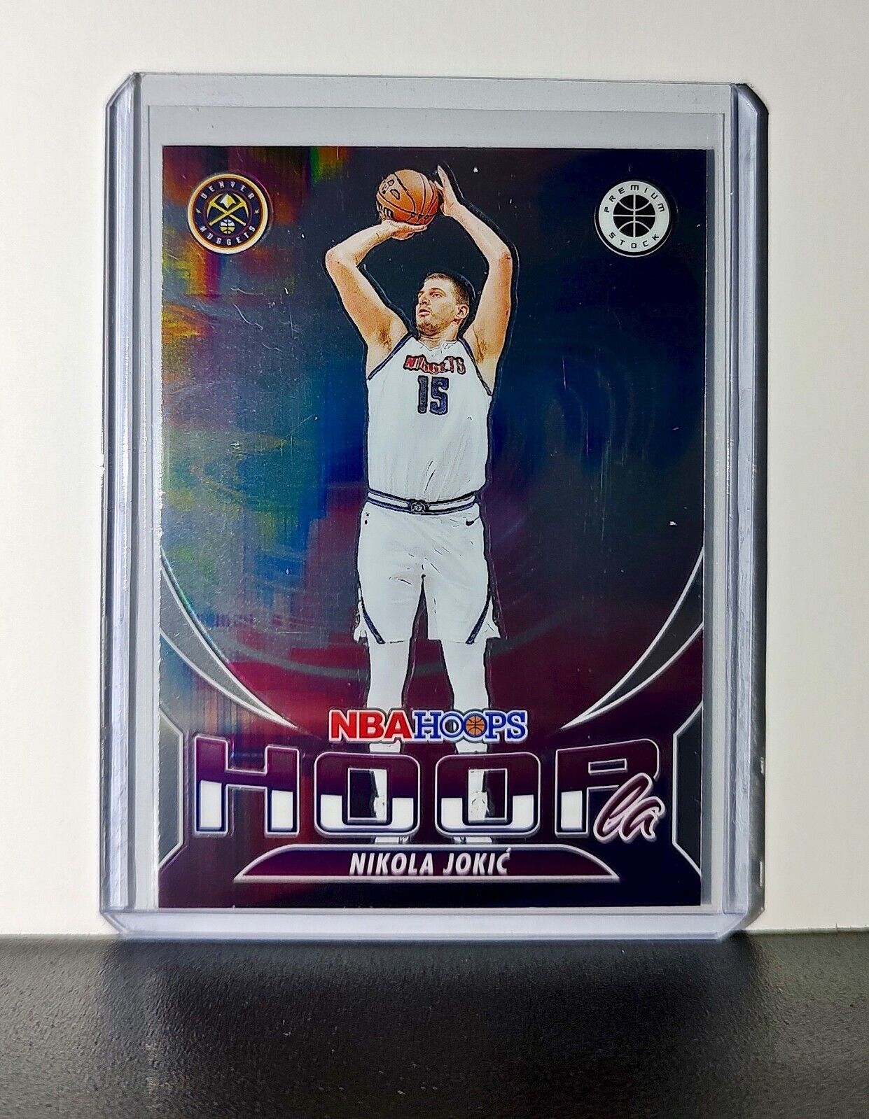 Nikola Jokic 2023-24 Panini Premium Stock NBA Hoops #6 Hoopla Card Nuggets