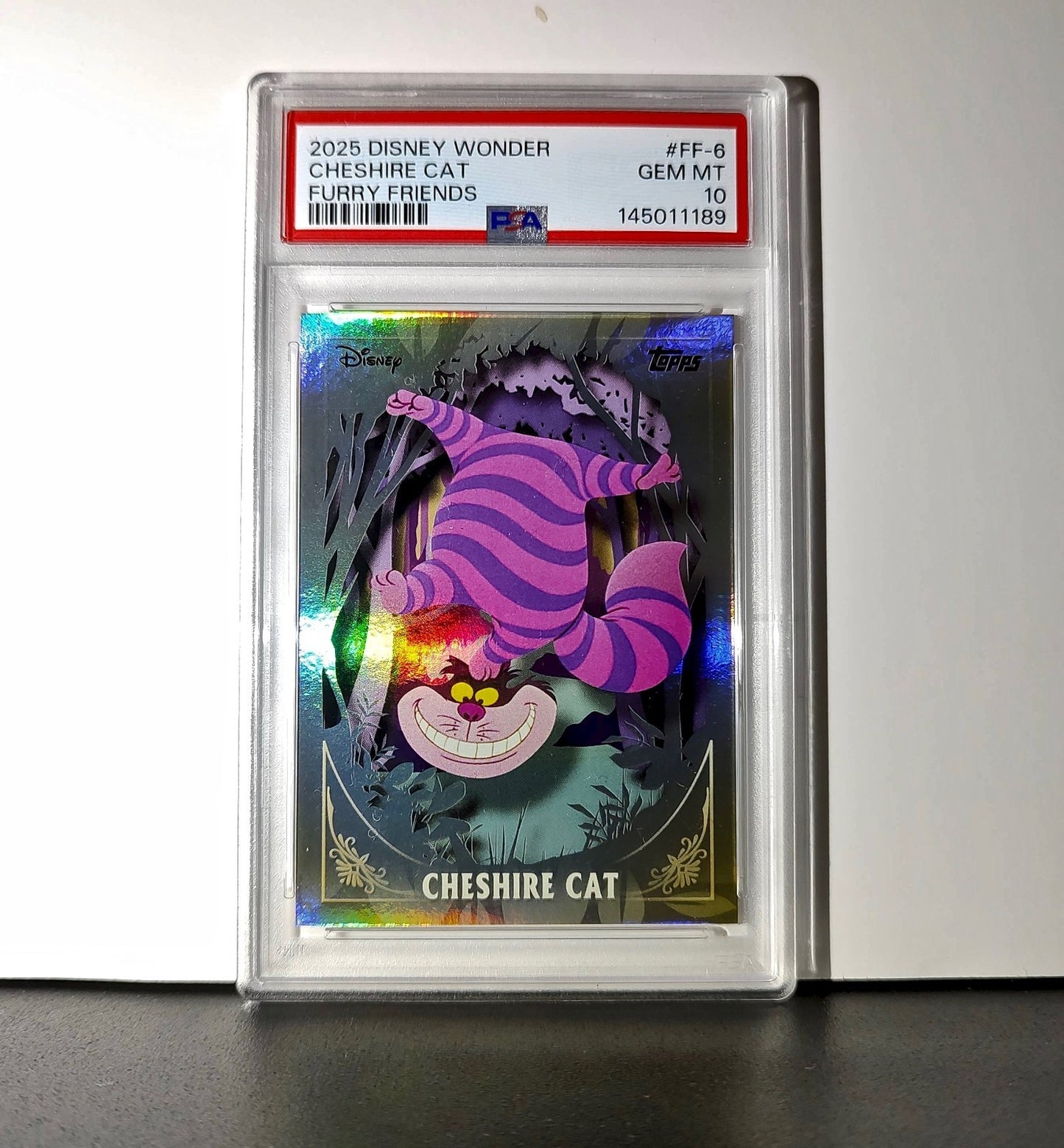 Cheshire Cat 2025 Topps Disney #FF-6 Furry Friends Card PSA 10