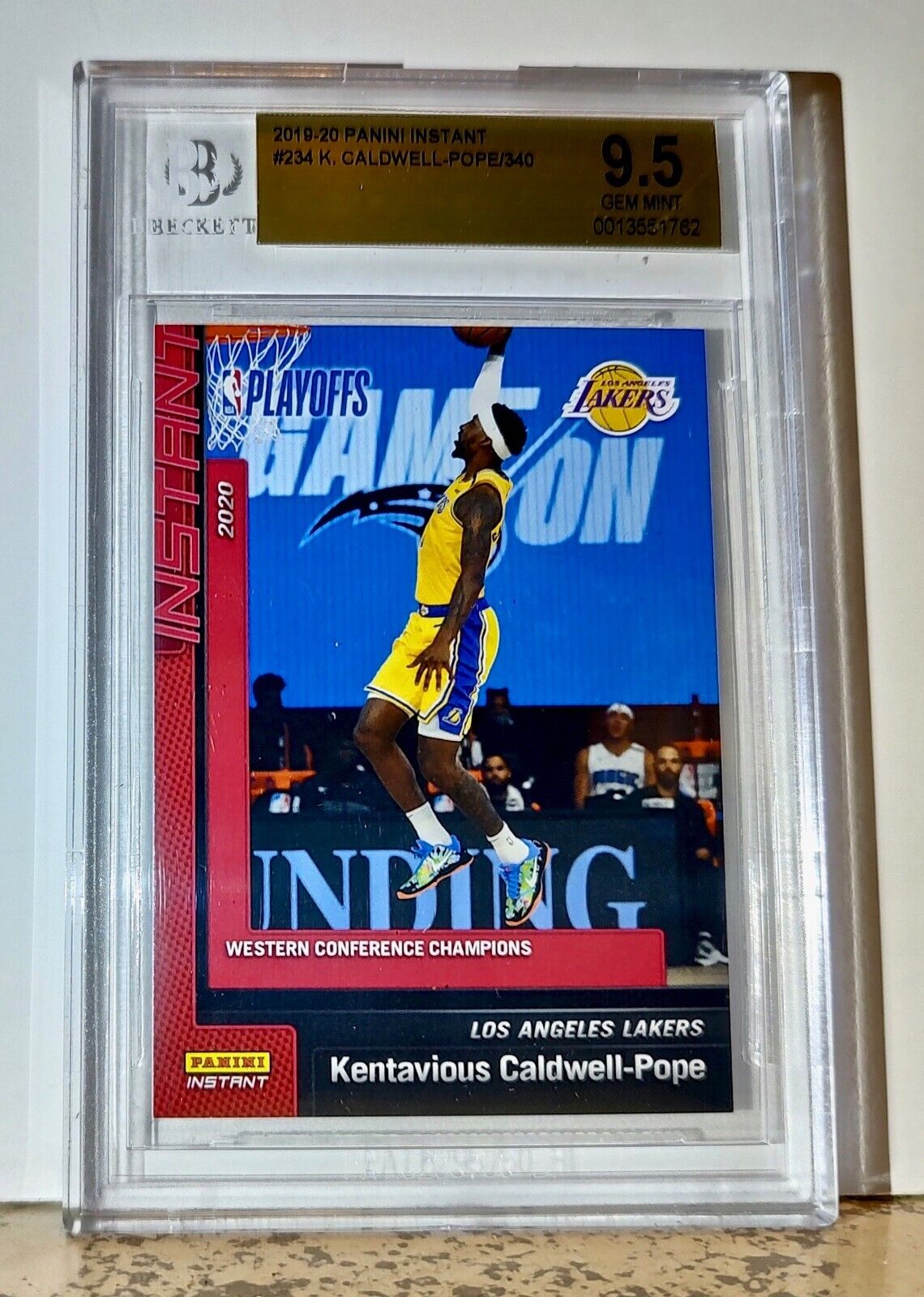 Kentavious Caldwell-Pope 2019-20 Panini NBA #234 Card 1/340 BGS 9.5 Gem Lakers