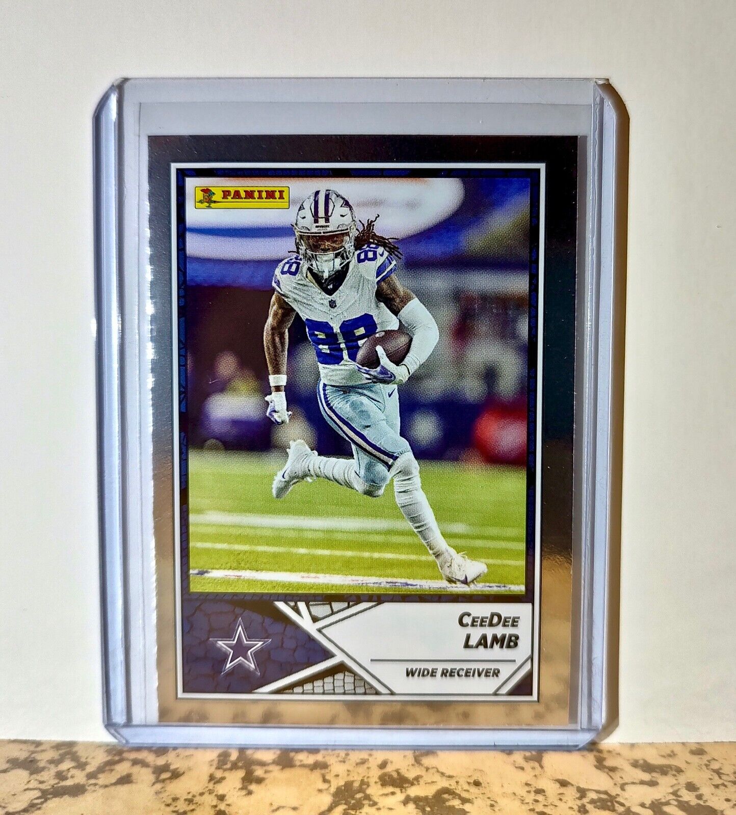 CeeDee Lamb 2024 Panini NFL #50 Silver Foil Sticker Card Dallas Cowboys