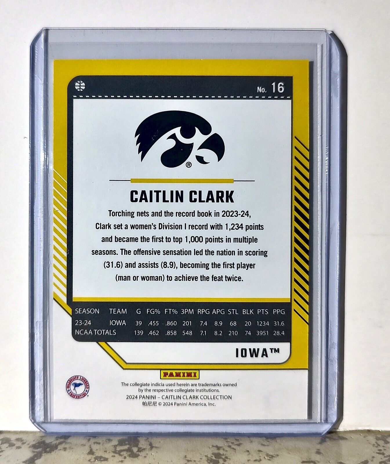 2024 Caitlin Clark Panini Donruss #16 Basketball Card Iowa Hawkeyes